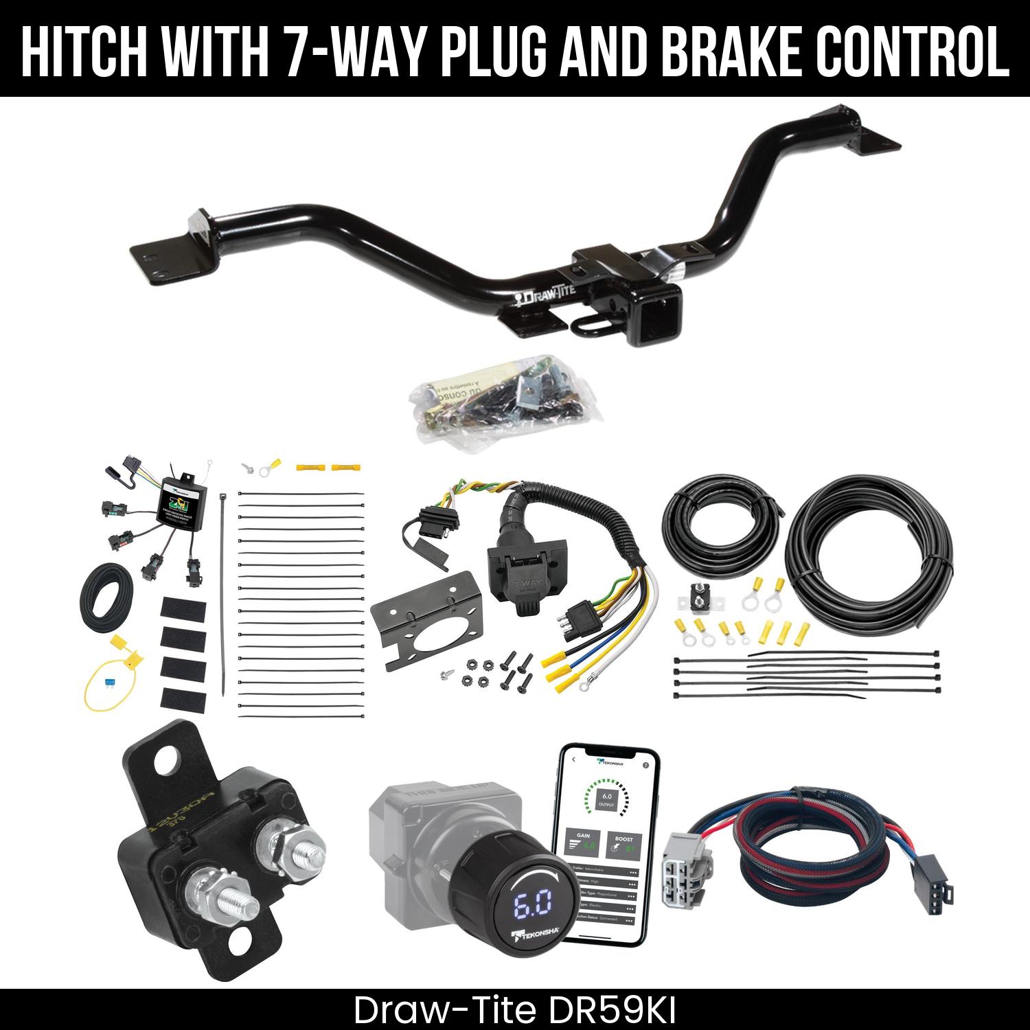 Draw Tite DR59KI Hitch With 7 Way Plug And Brake Control Bundle Featureimg
