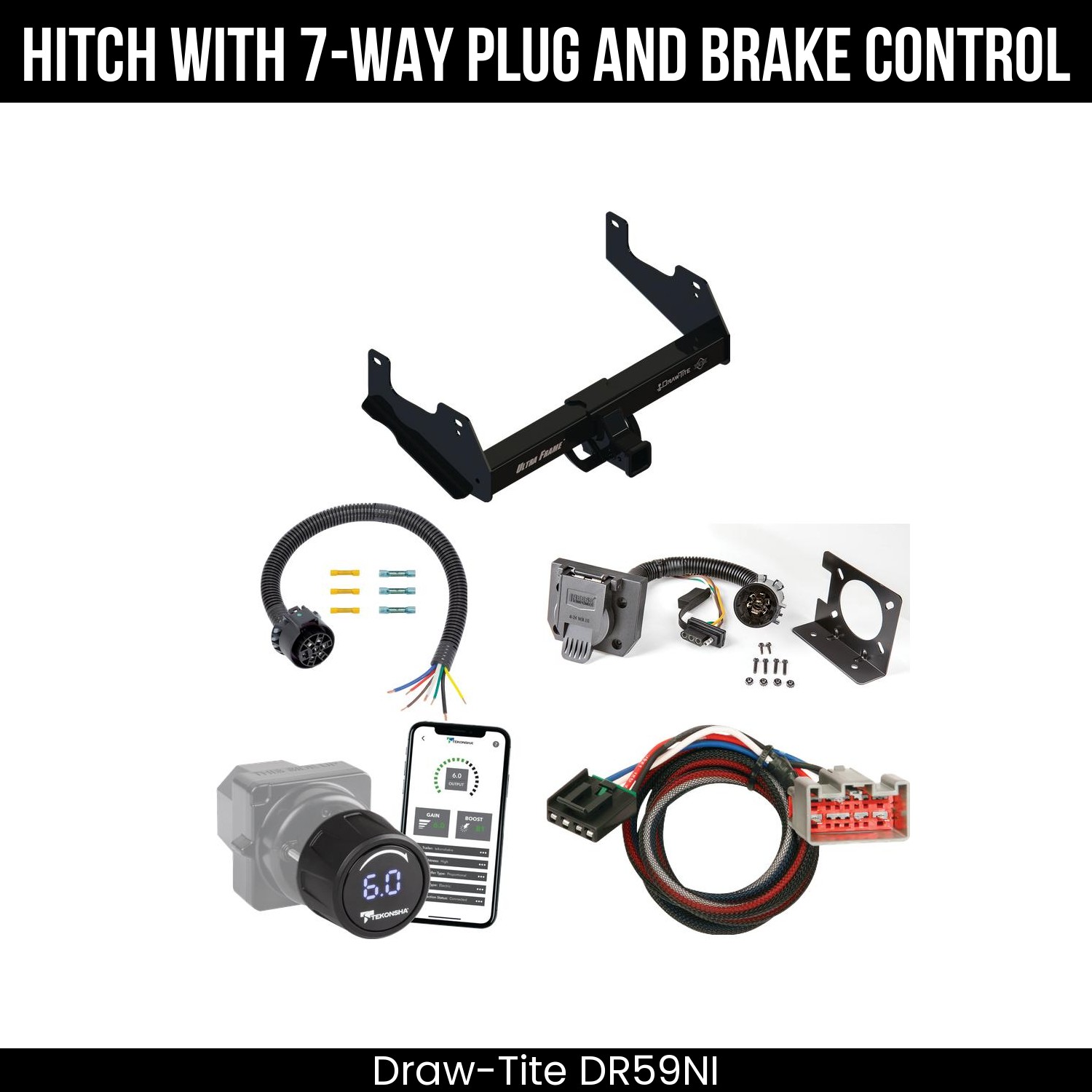 Draw Tite DR59NI Hitch With 7 Way Plug And Brake Control Bundle Featureimg