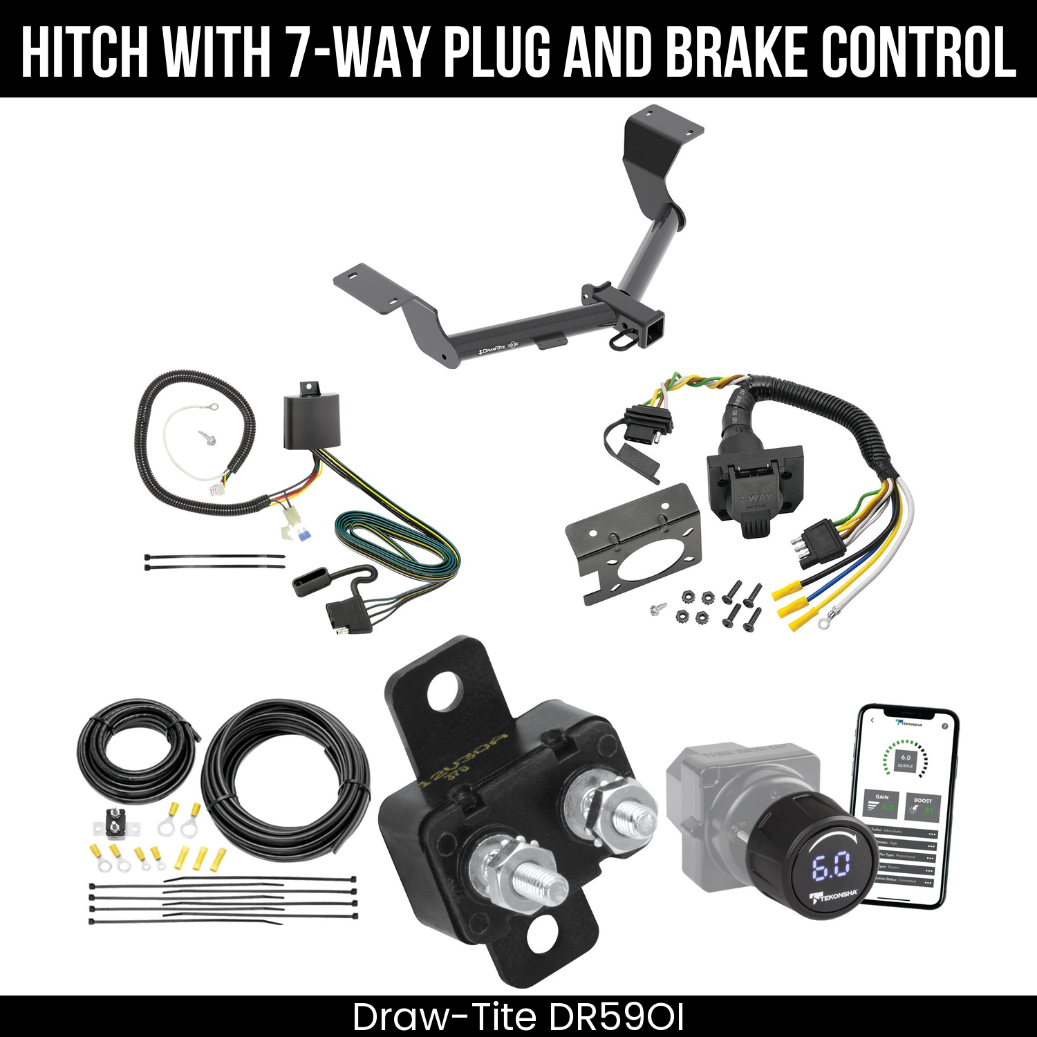 Draw Tite DR59OI Hitch With 7 Way Plug And Brake Control Bundle Featureimg