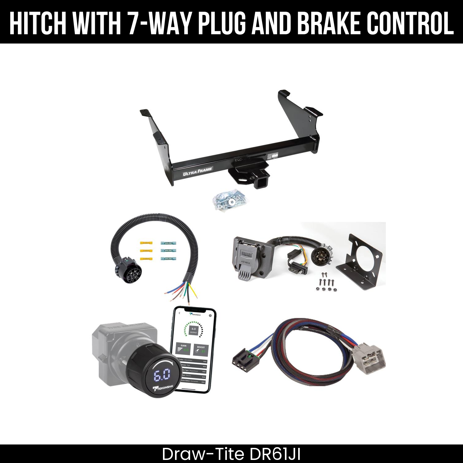 Draw Tite DR61JI Hitch With 7 Way Plug And Brake Control Bundle Featureimg