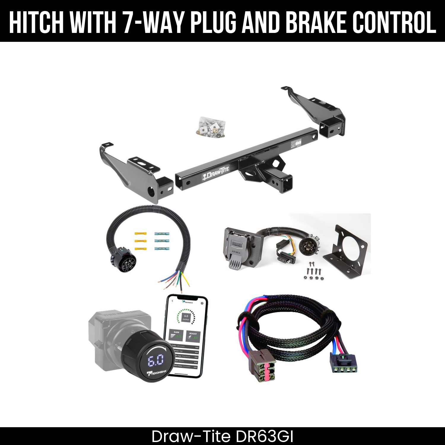 Draw Tite DR63GI Hitch With 7 Way Plug And Brake Control Bundle Featureimg