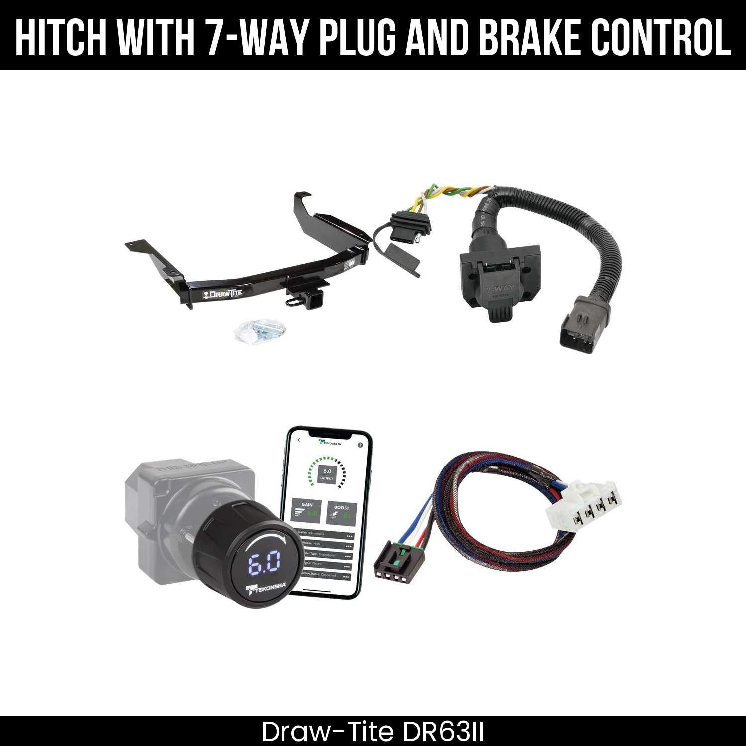 Draw Tite DR63II Hitch With 7 Way Plug And Brake Control Bundle Featureimg