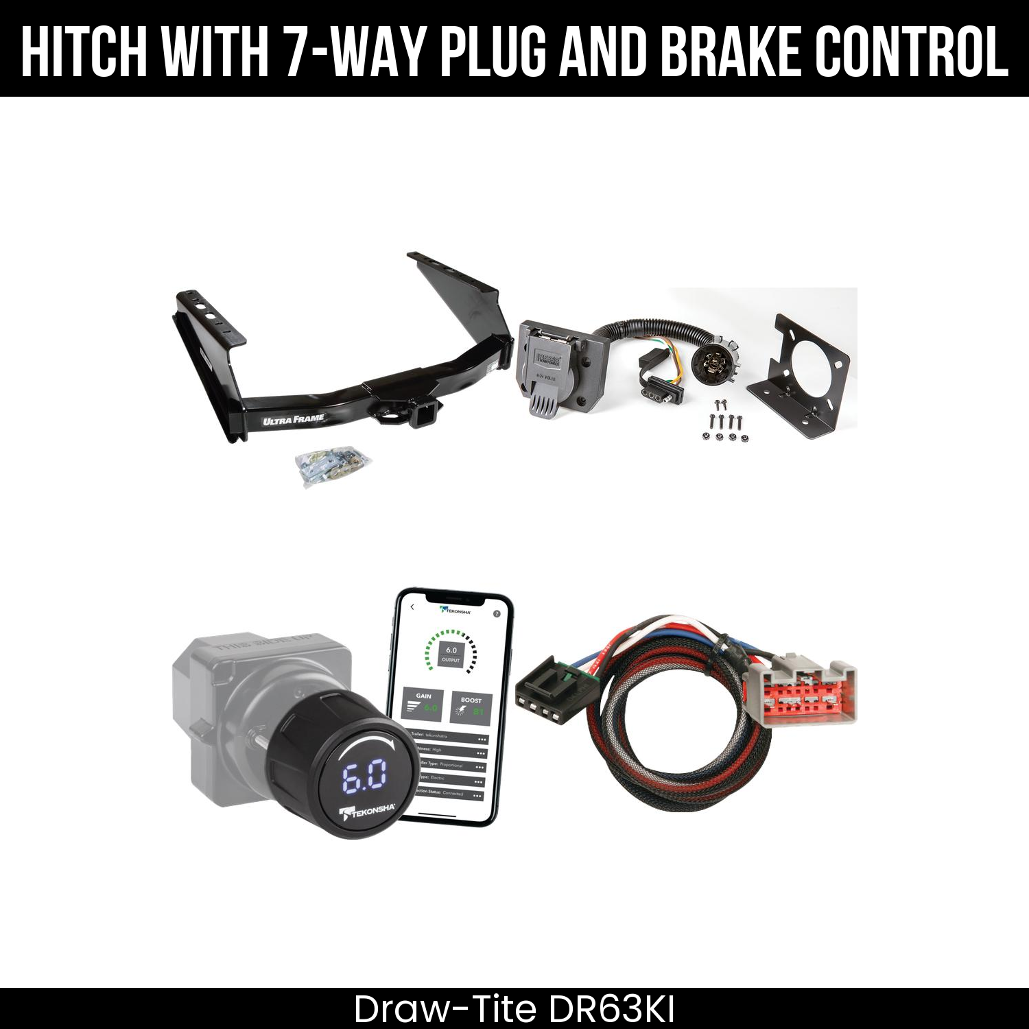 Draw Tite DR63KI Hitch With 7 Way Plug And Brake Control Bundle Featureimg
