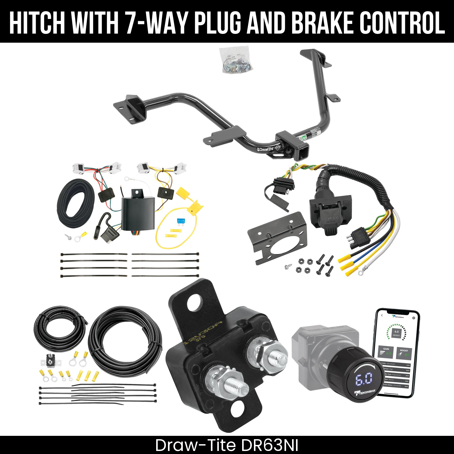 Draw Tite DR63NI Hitch With 7 Way Plug And Brake Control Bundle Featureimg