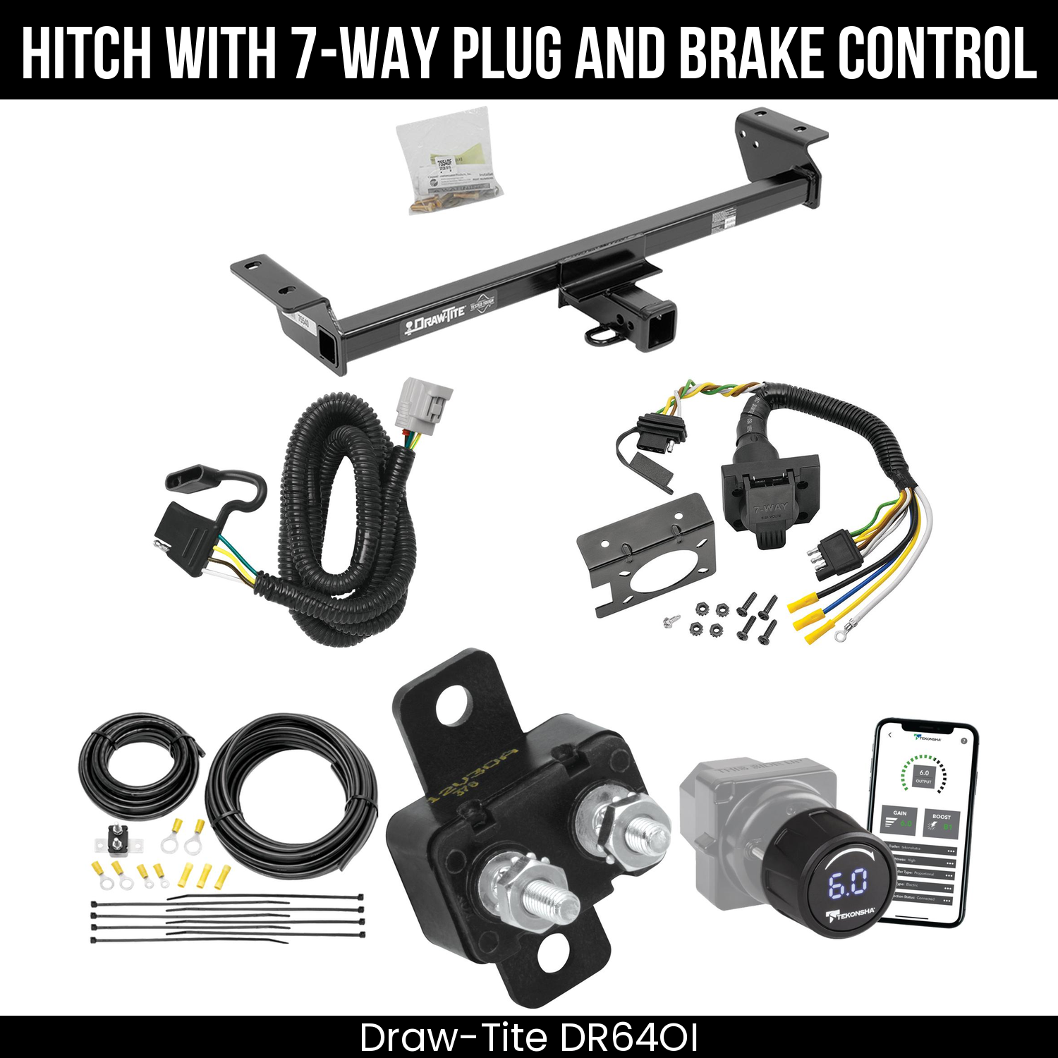 Draw Tite DR64OI Hitch With 7 Way Plug And Brake Control Bundle Featureimg