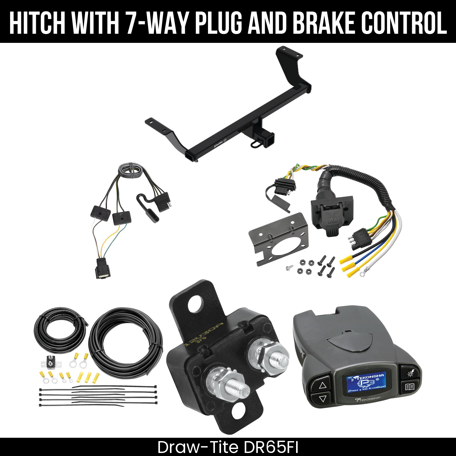 Draw Tite DR65FI Hitch With 7 Way Plug And Brake Control Bundle Featureimg