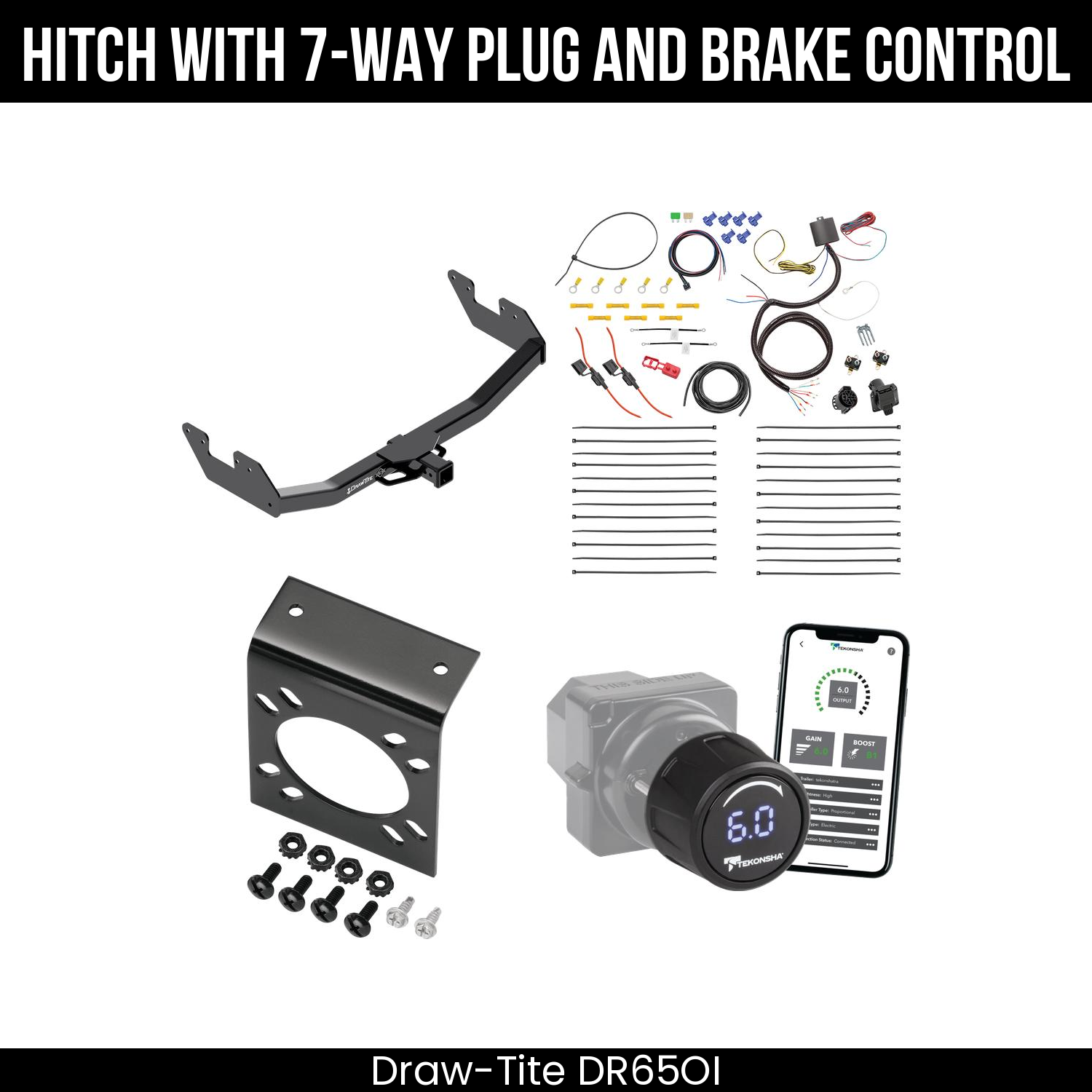 Draw Tite DR65OI Hitch With 7 Way Plug And Brake Control Bundle Featureimg