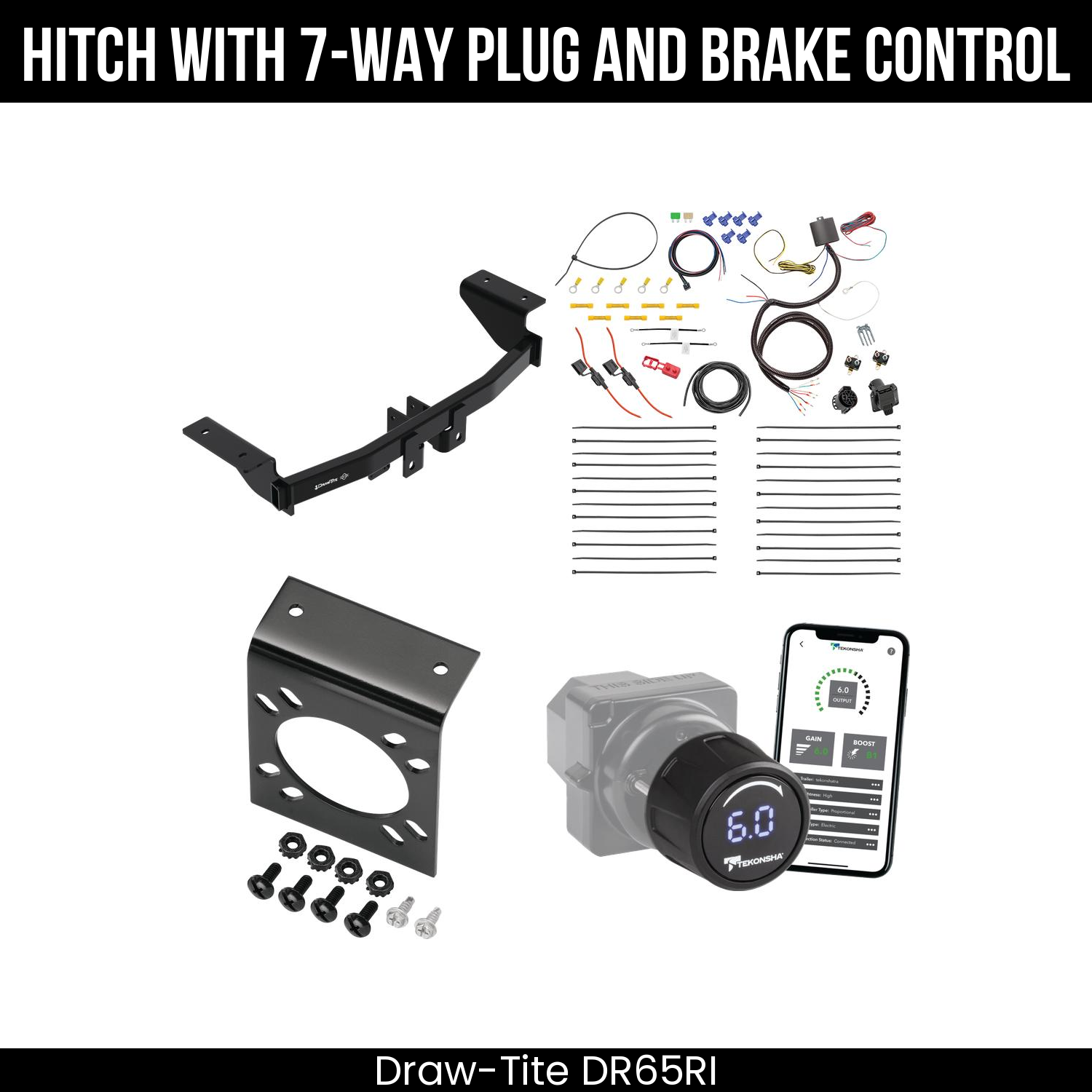 Draw Tite DR65RI Hitch With 7 Way Plug And Brake Control Bundle Featureimg