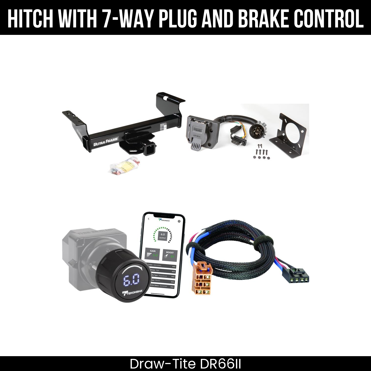 Draw Tite DR66II Hitch With 7 Way Plug And Brake Control Bundle Featureimg