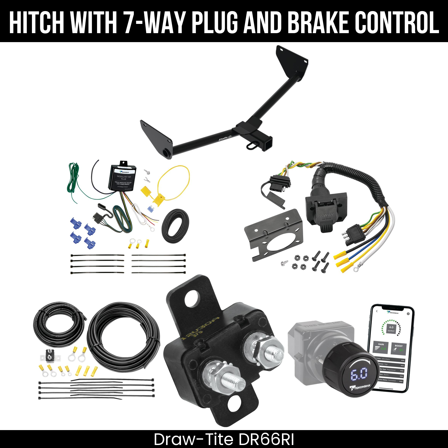 Draw Tite DR66RI Hitch With 7 Way Plug And Brake Control Bundle Featureimg