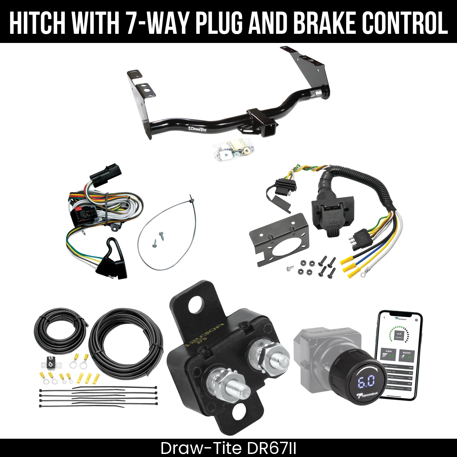 Draw Tite DR67II Hitch With 7 Way Plug And Brake Control Bundle Featureimg