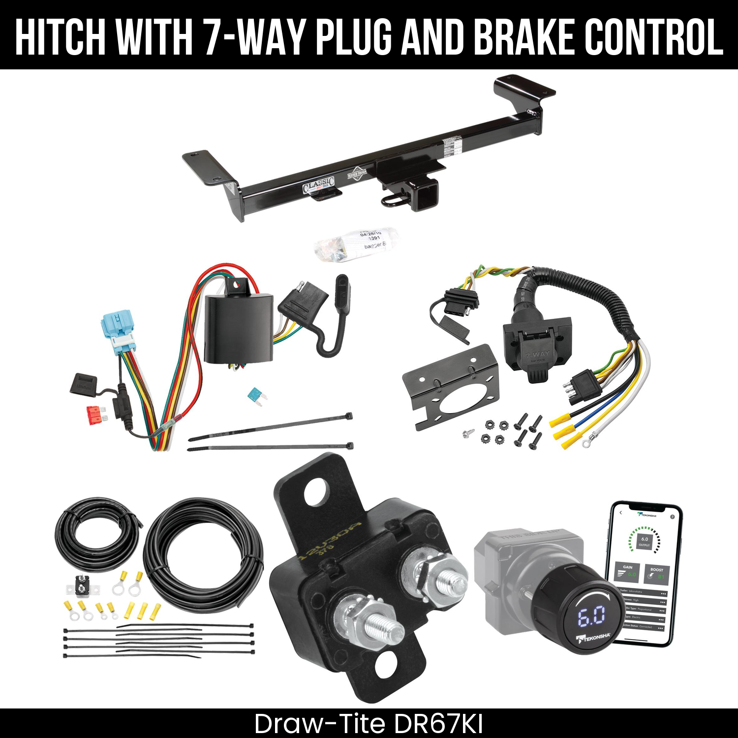 Draw Tite DR67KI Hitch With 7 Way Plug And Brake Control Bundle Featureimg