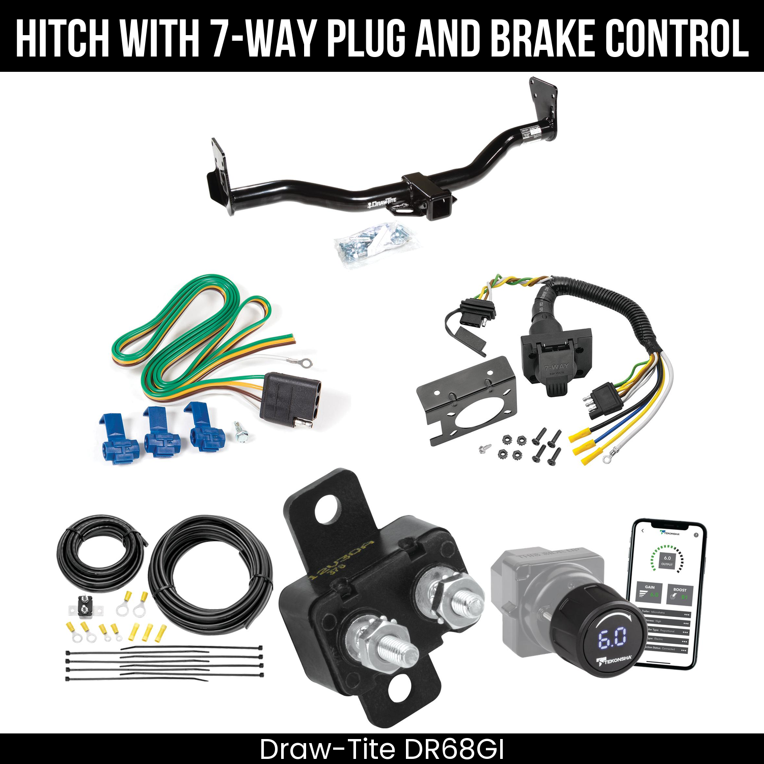 Draw Tite DR68GI Hitch With 7 Way Plug And Brake Control Bundle Featureimg