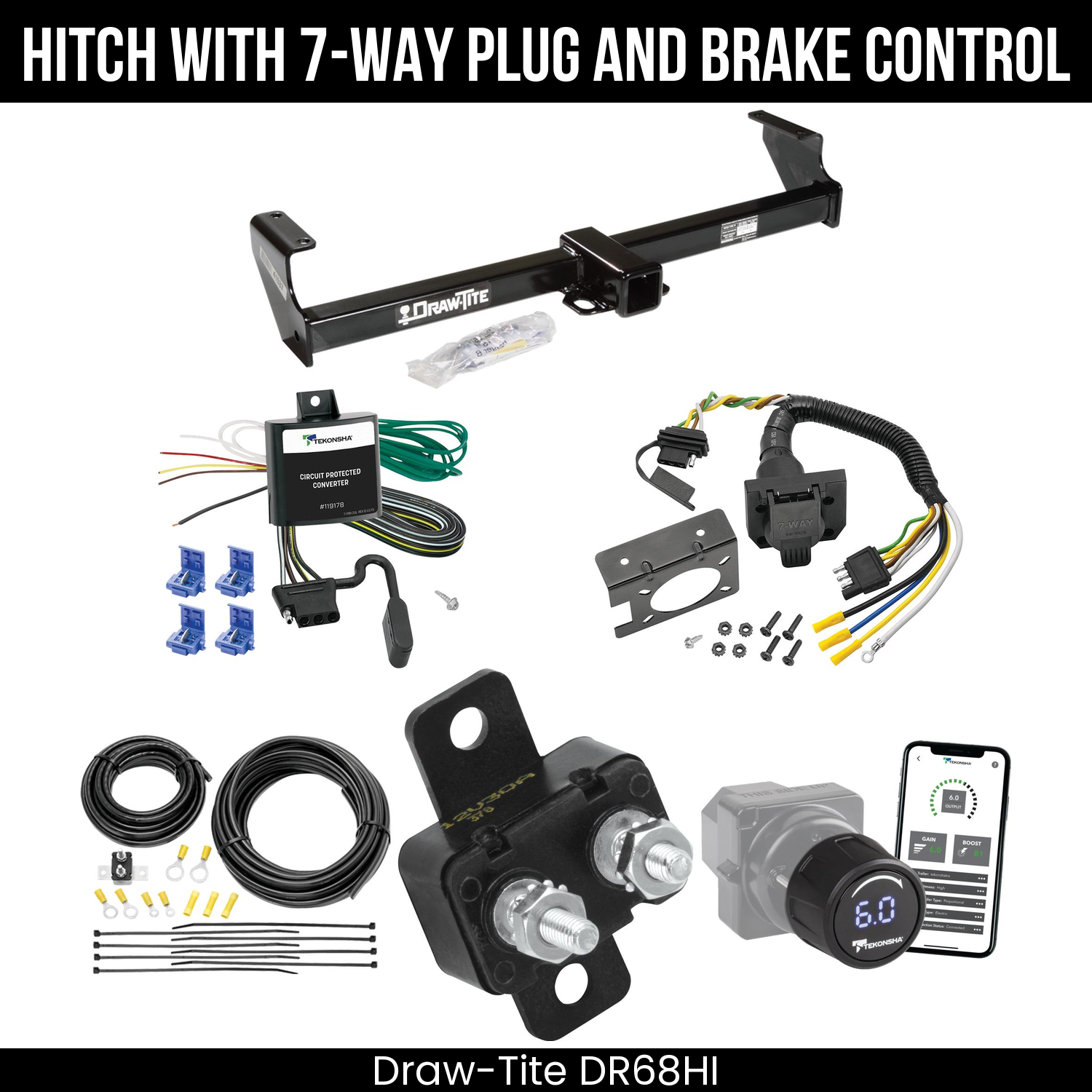 Draw Tite DR68HI Hitch With 7 Way Plug And Brake Control Bundle Featureimg
