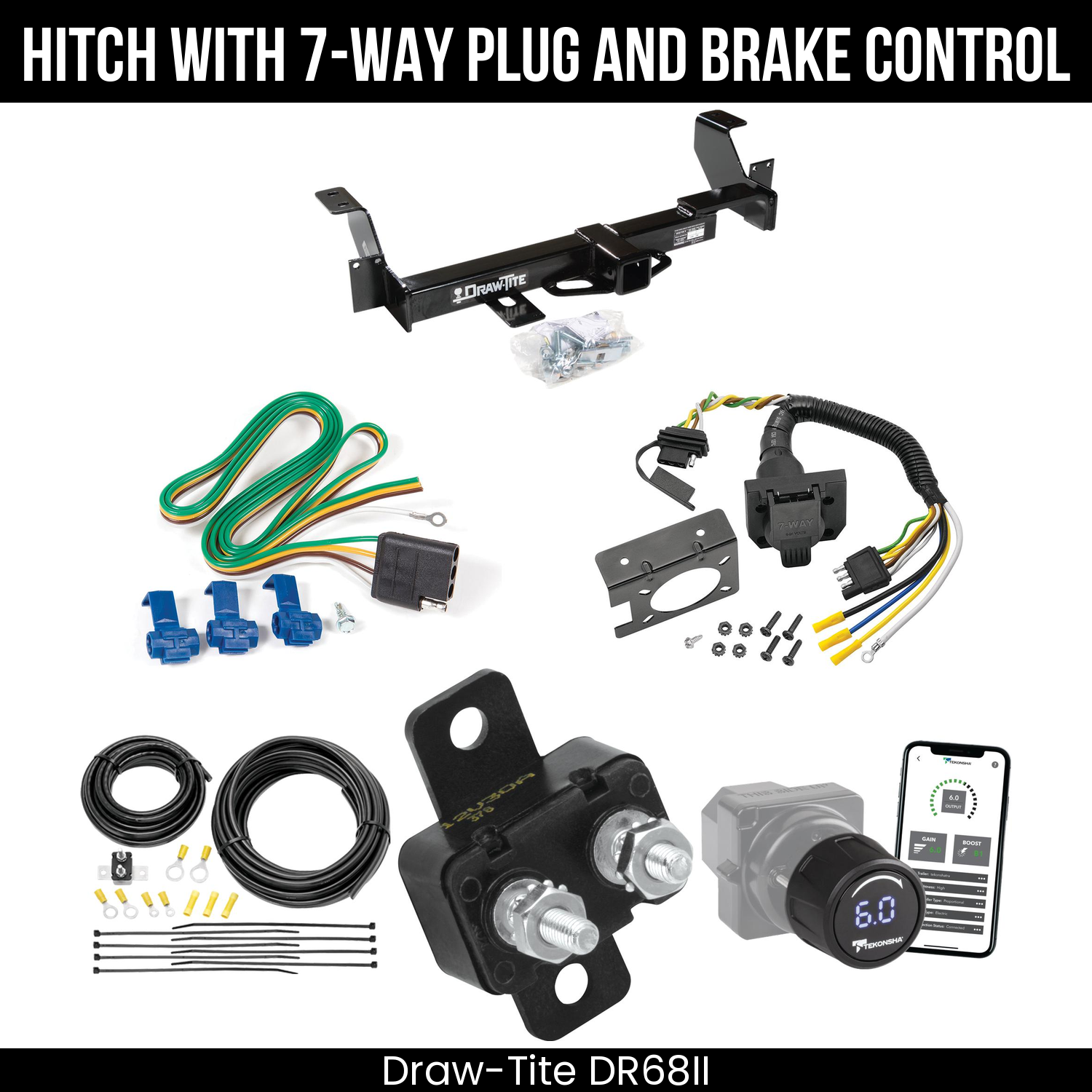Draw Tite DR68II Hitch With 7 Way Plug And Brake Control Bundle Featureimg
