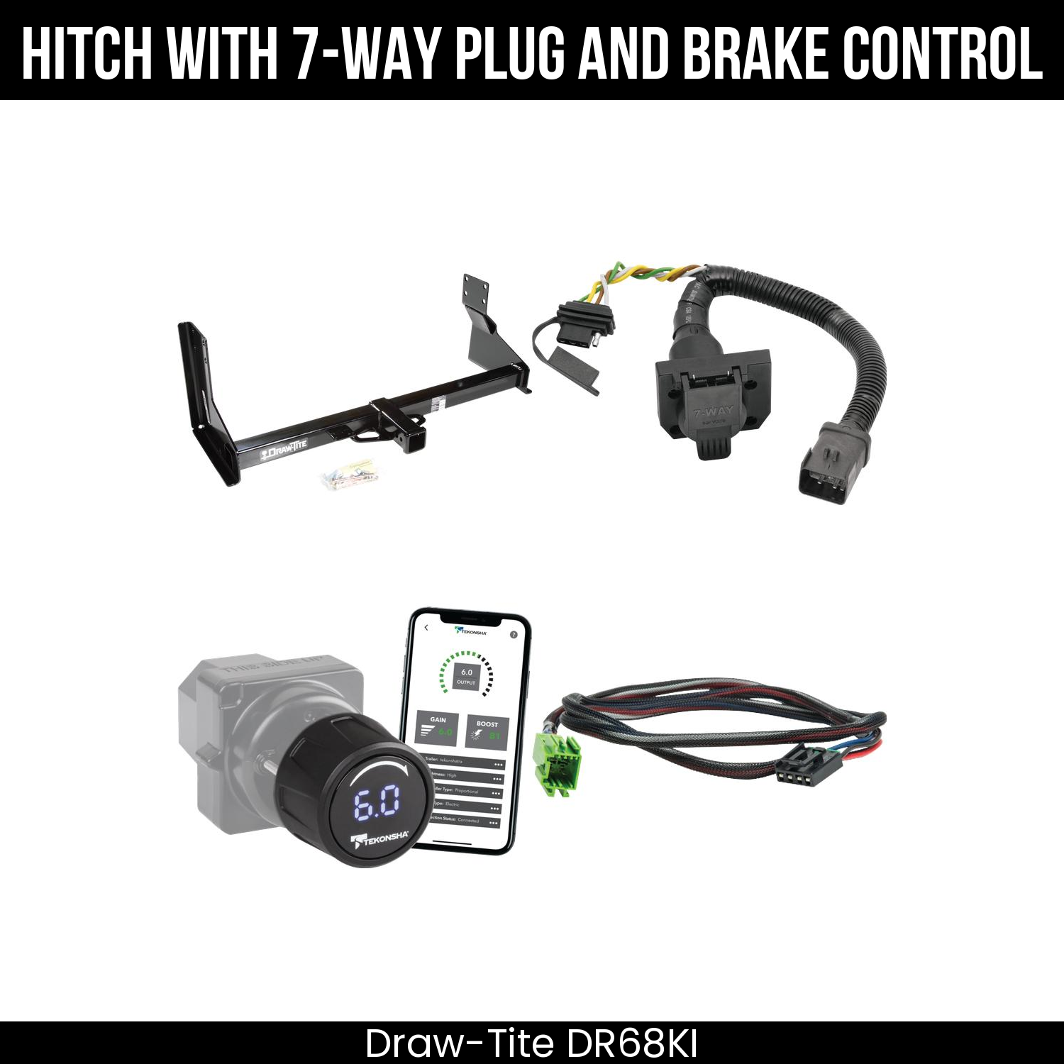 Draw Tite DR68KI Hitch With 7 Way Plug And Brake Control Bundle Featureimg