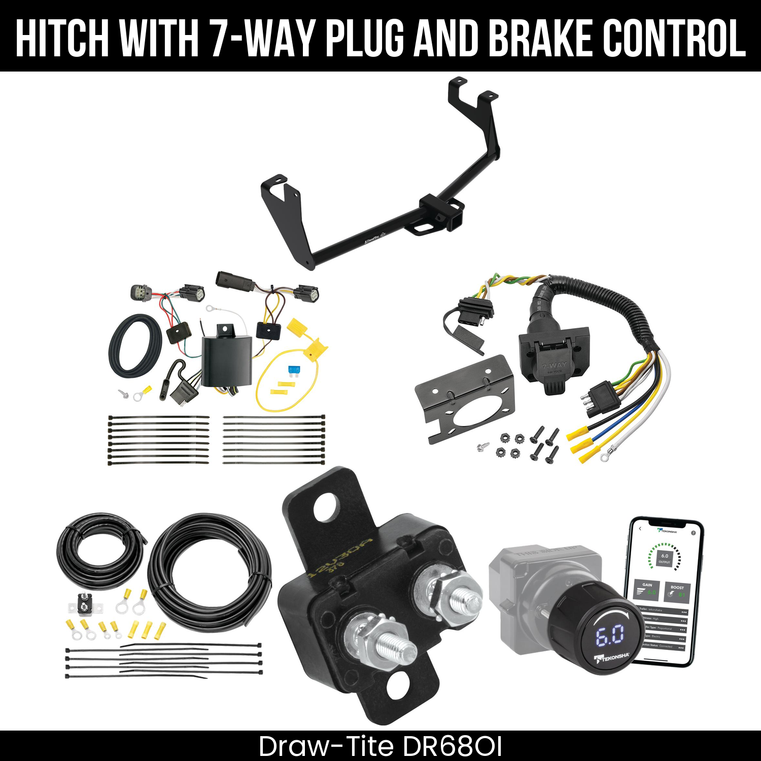 Draw Tite DR68OI Hitch With 7 Way Plug And Brake Control Bundle Featureimg