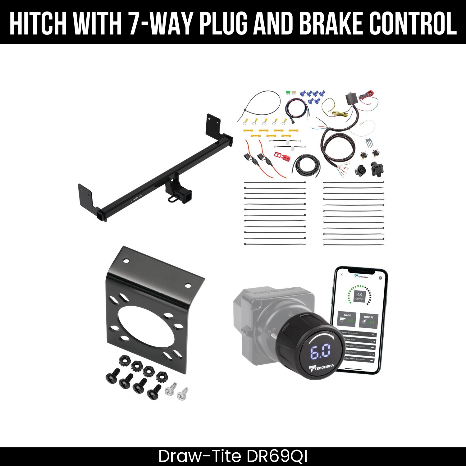 Draw Tite DR69QI Hitch With 7 Way Plug And Brake Control Bundle Featureimg