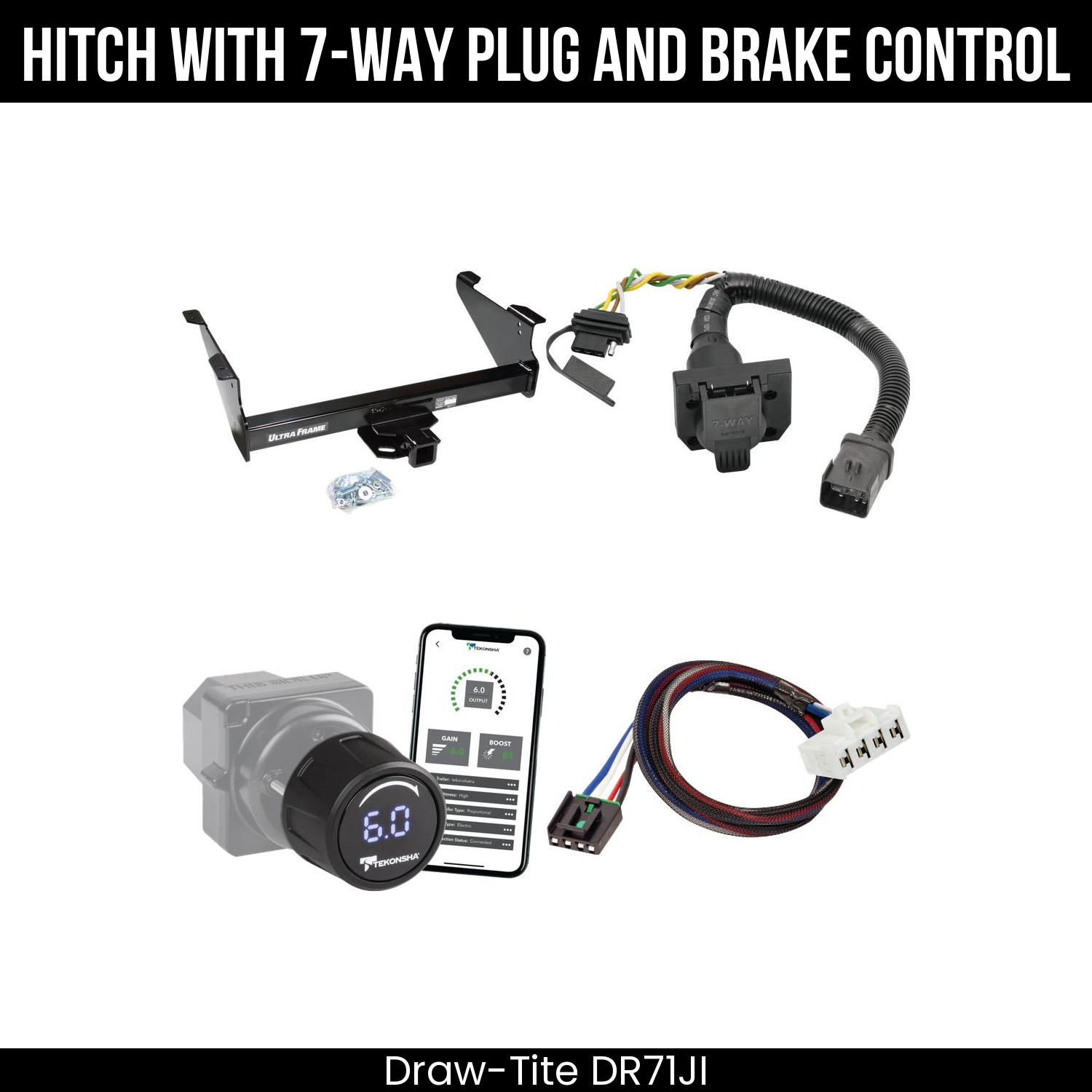 Draw Tite DR71JI Hitch With 7 Way Plug And Brake Control Bundle Featureimg
