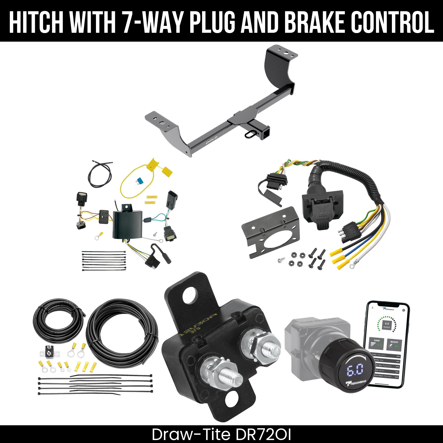 Draw Tite DR72OI Hitch With 7 Way Plug And Brake Control Bundle Featureimg