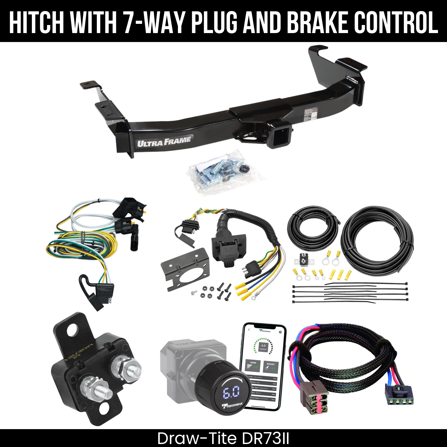 Draw Tite DR73II Hitch With 7 Way Plug And Brake Control Bundle Featureimg