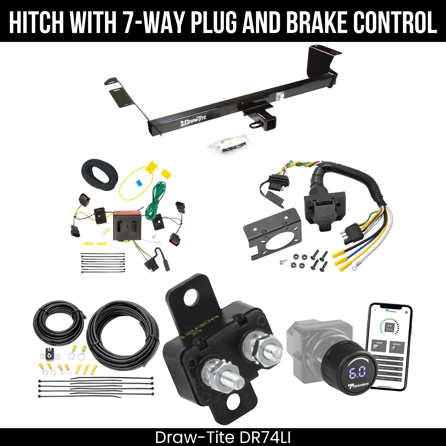 Draw Tite DR74LI Hitch With 7 Way Plug And Brake Control Bundle Featureimg