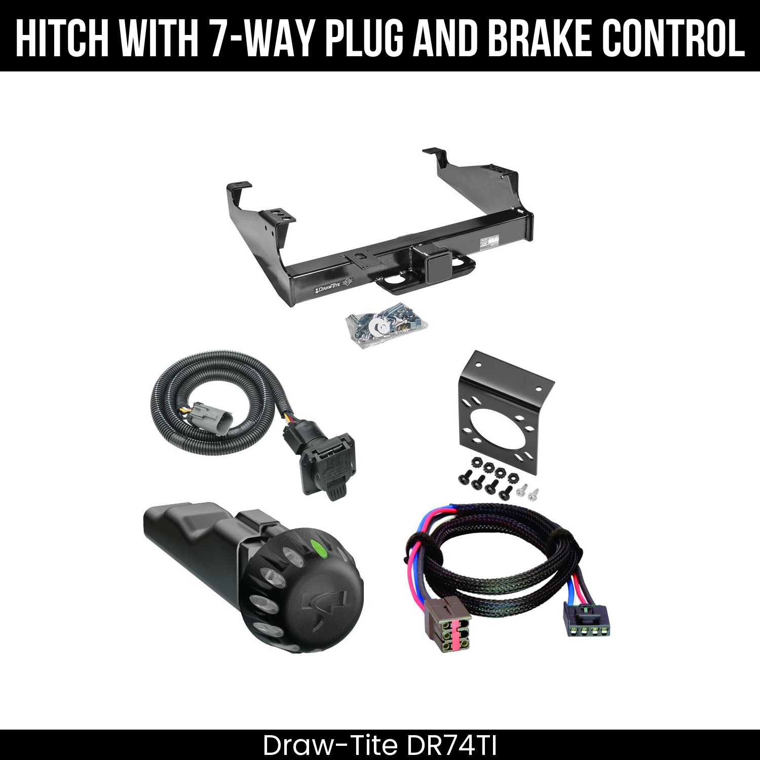 Draw Tite DR74TI Hitch With 7 Way Plug And Brake Control Bundle Featureimg
