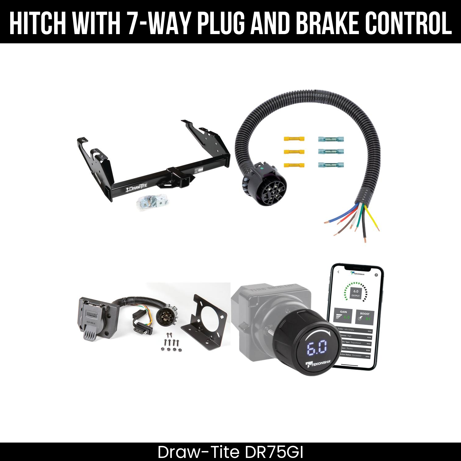 Draw Tite DR75GI Hitch With 7 Way Plug And Brake Control Bundle Featureimg