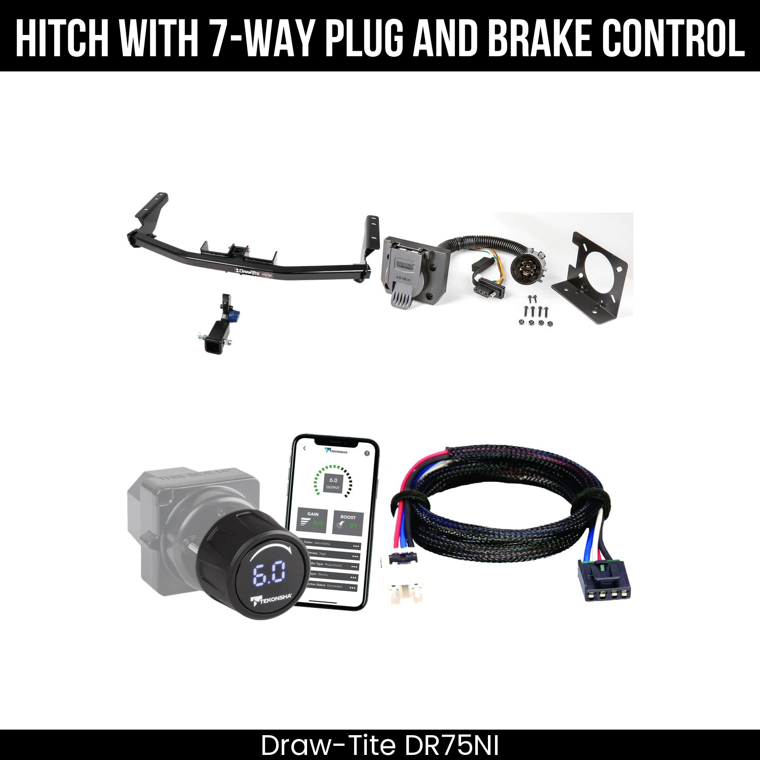 Draw Tite DR75NI Hitch With 7 Way Plug And Brake Control Bundle Featureimg