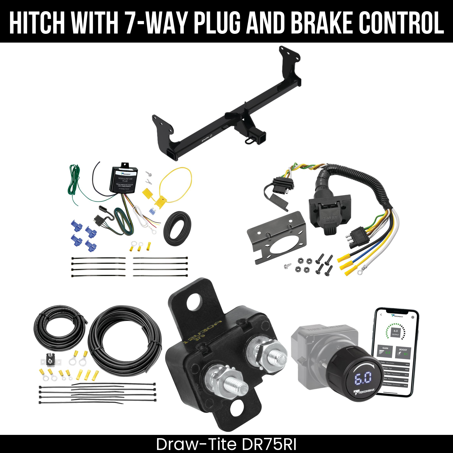 Draw Tite DR75RI Hitch With 7 Way Plug And Brake Control Bundle Featureimg
