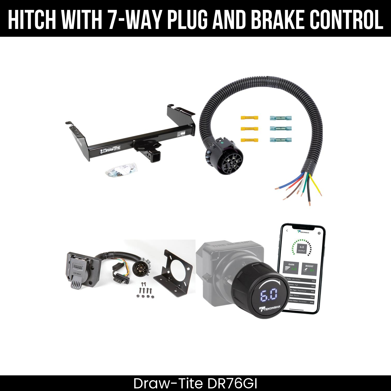 Draw Tite DR76GI Hitch With 7 Way Plug And Brake Control Bundle Featureimg