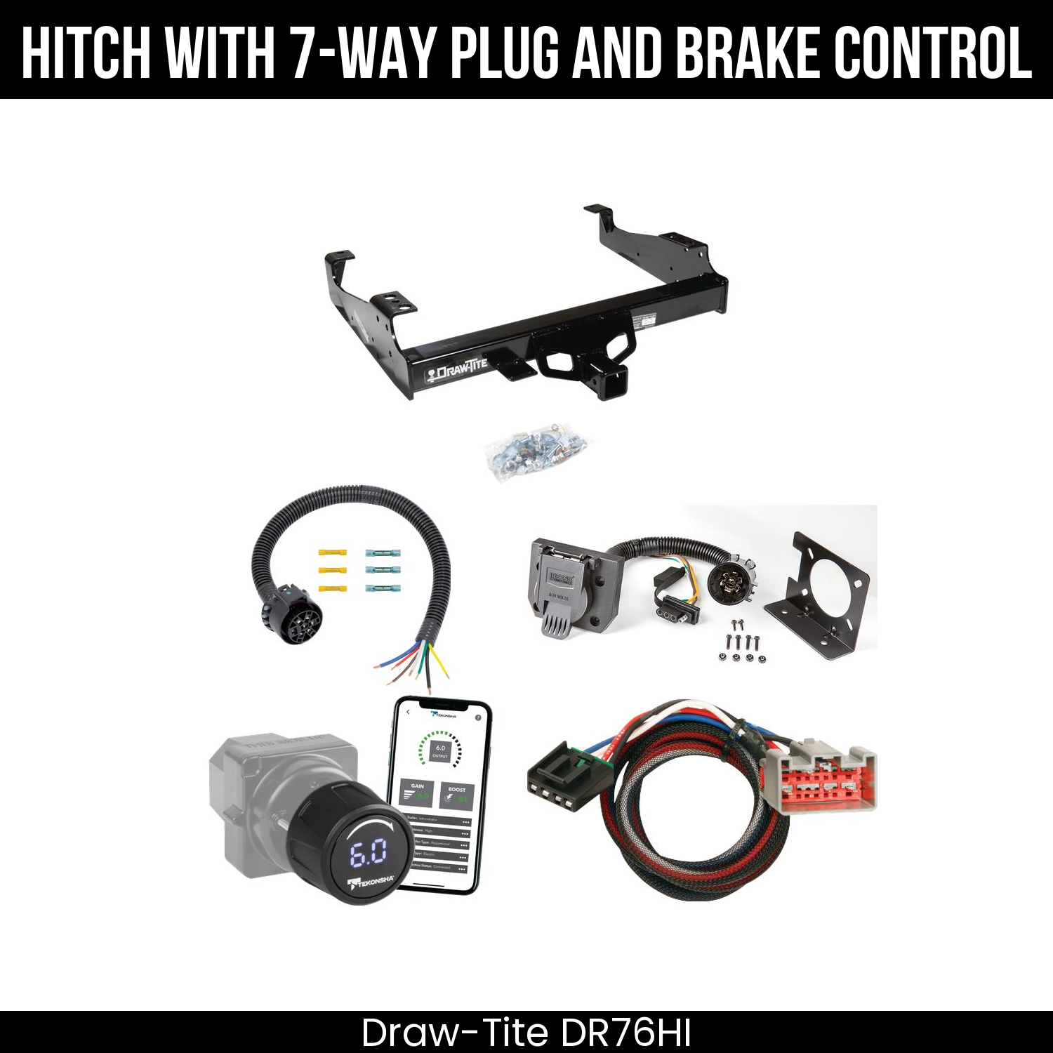 Draw Tite DR76HI Hitch With 7 Way Plug And Brake Control Bundle Featureimg