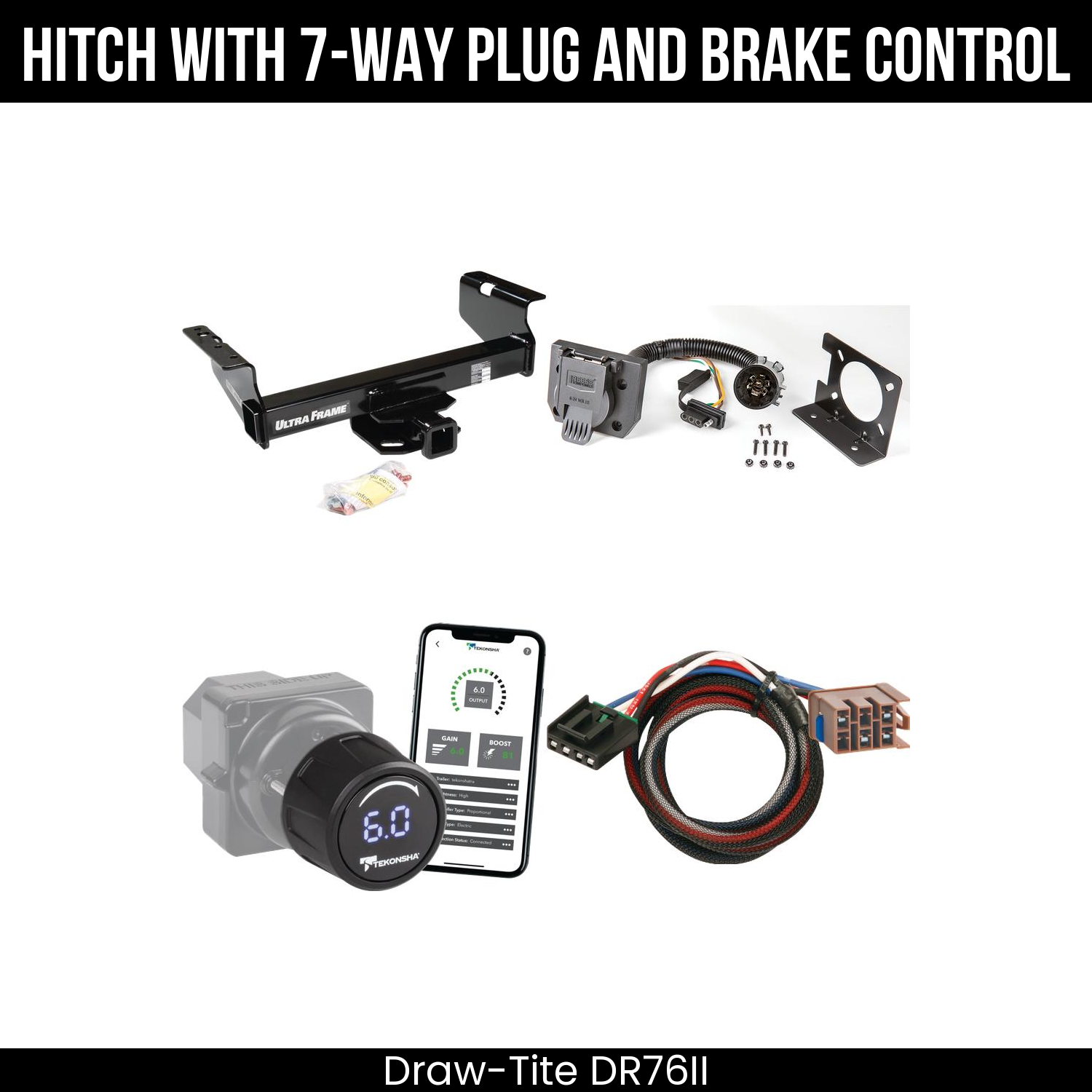 Draw Tite DR76II Hitch With 7 Way Plug And Brake Control Bundle Featureimg