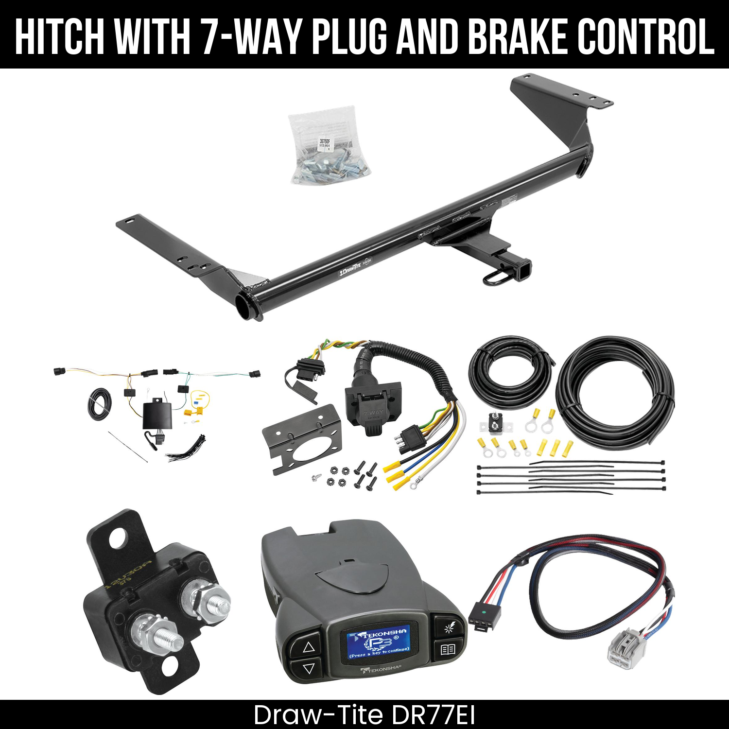 Draw Tite DR77EI Hitch With 7 Way Plug And Brake Control Bundle Featureimg