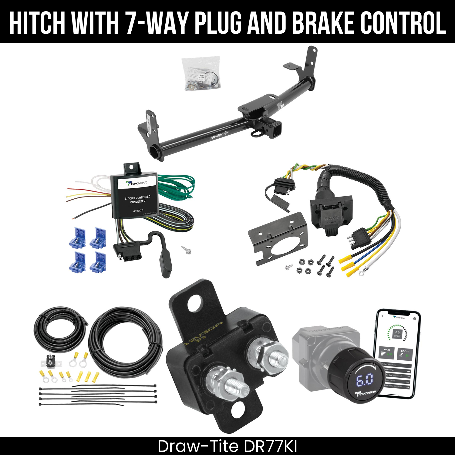 Draw Tite DR77KI Hitch With 7 Way Plug And Brake Control Bundle Featureimg