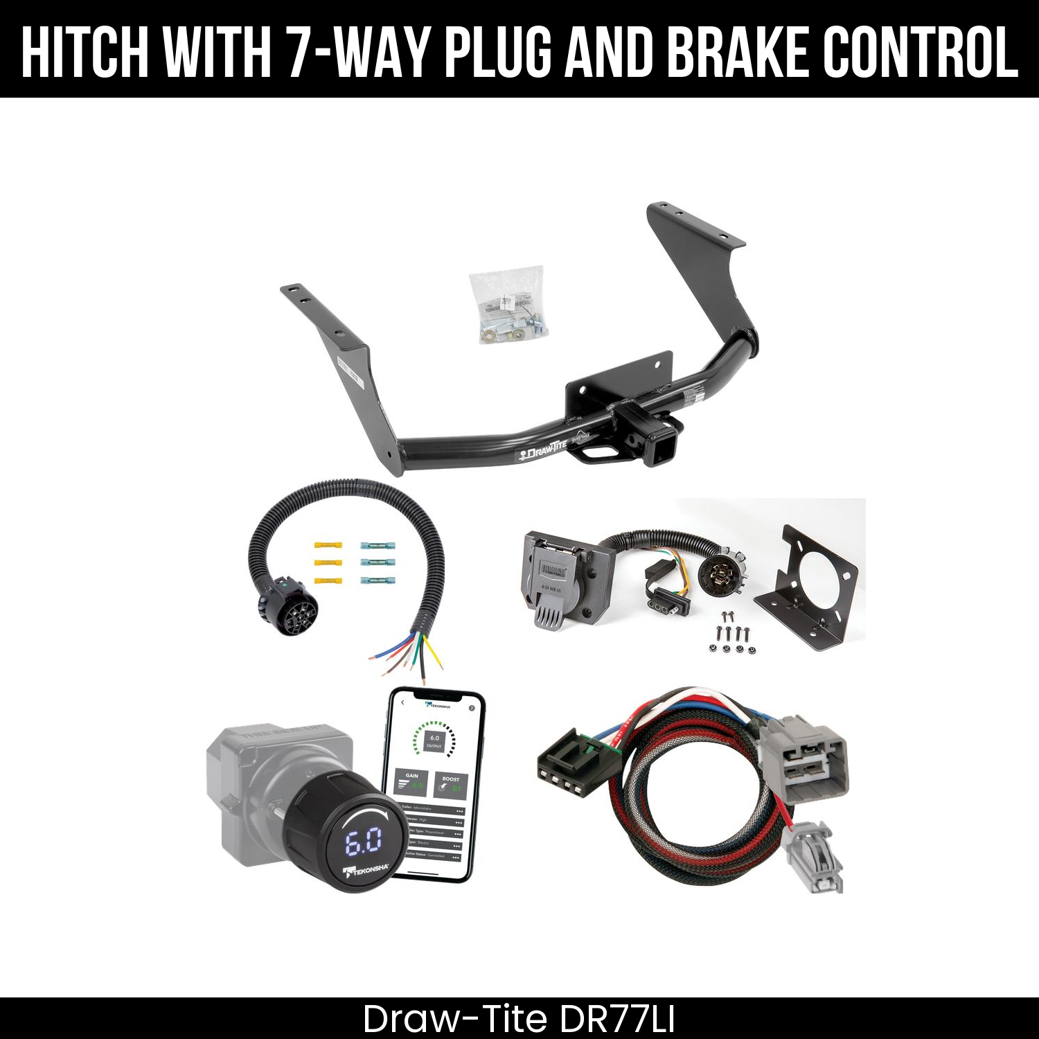 Draw Tite DR77LI Hitch With 7 Way Plug And Brake Control Bundle Featureimg