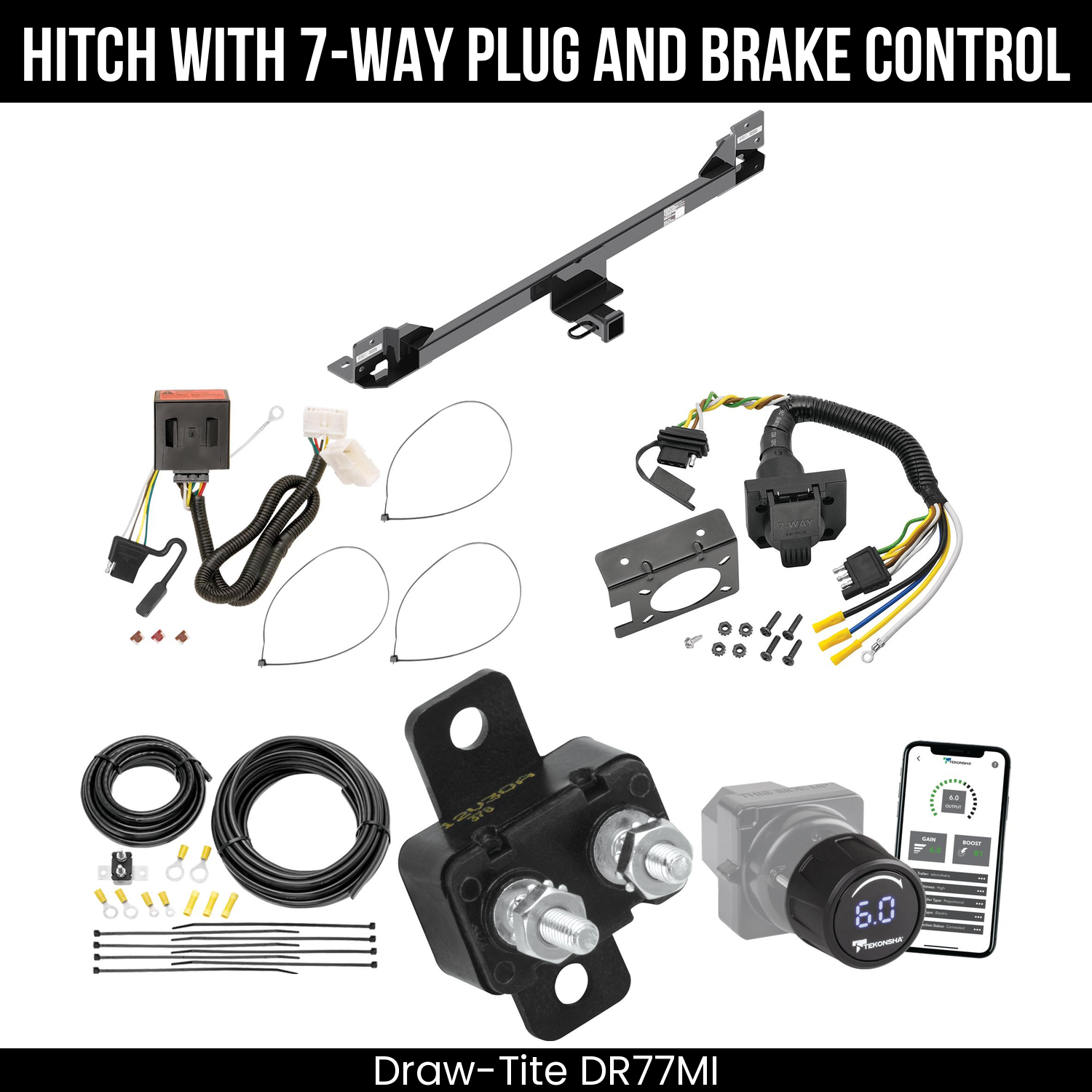 Draw Tite DR77MI Hitch With 7 Way Plug And Brake Control Bundle Featureimg