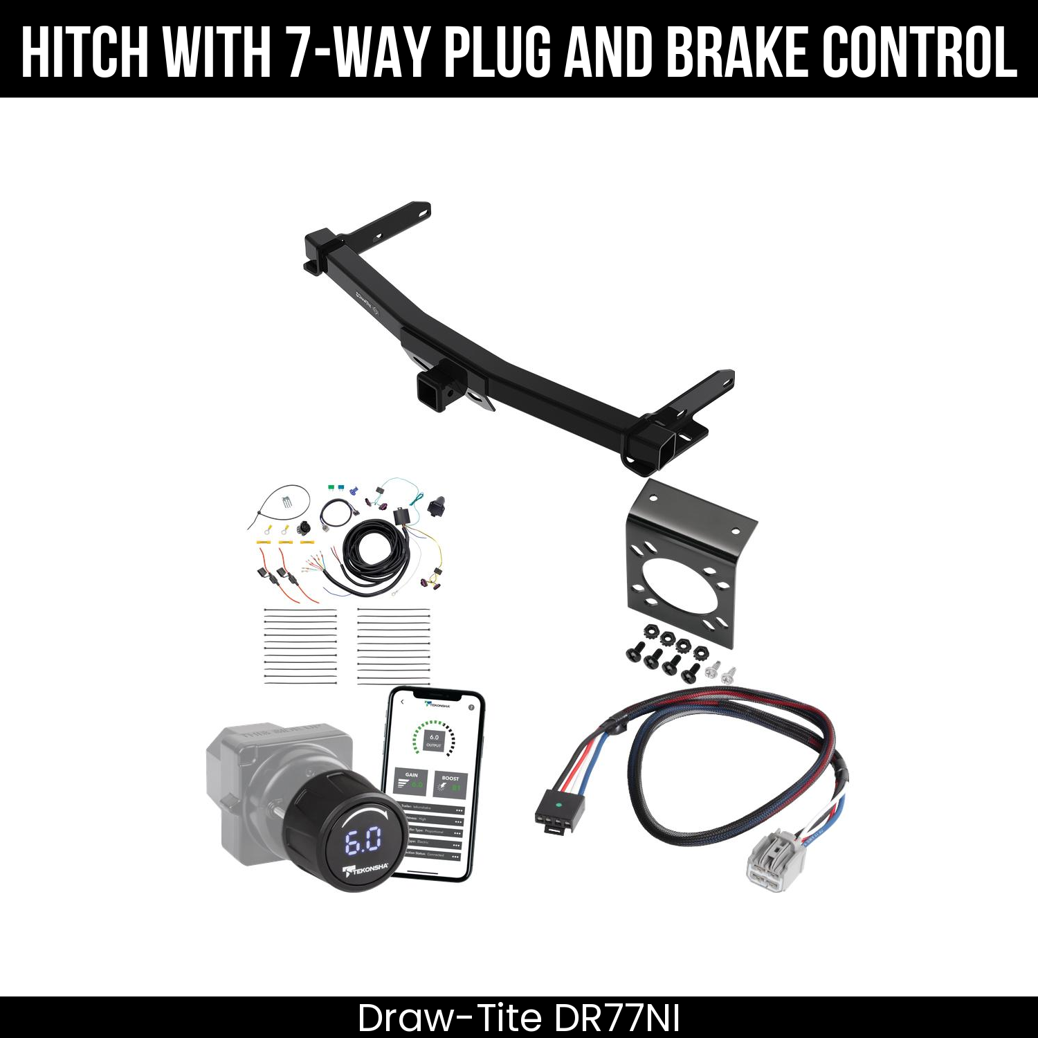 Draw Tite DR77NI Hitch With 7 Way Plug And Brake Control Bundle Featureimg