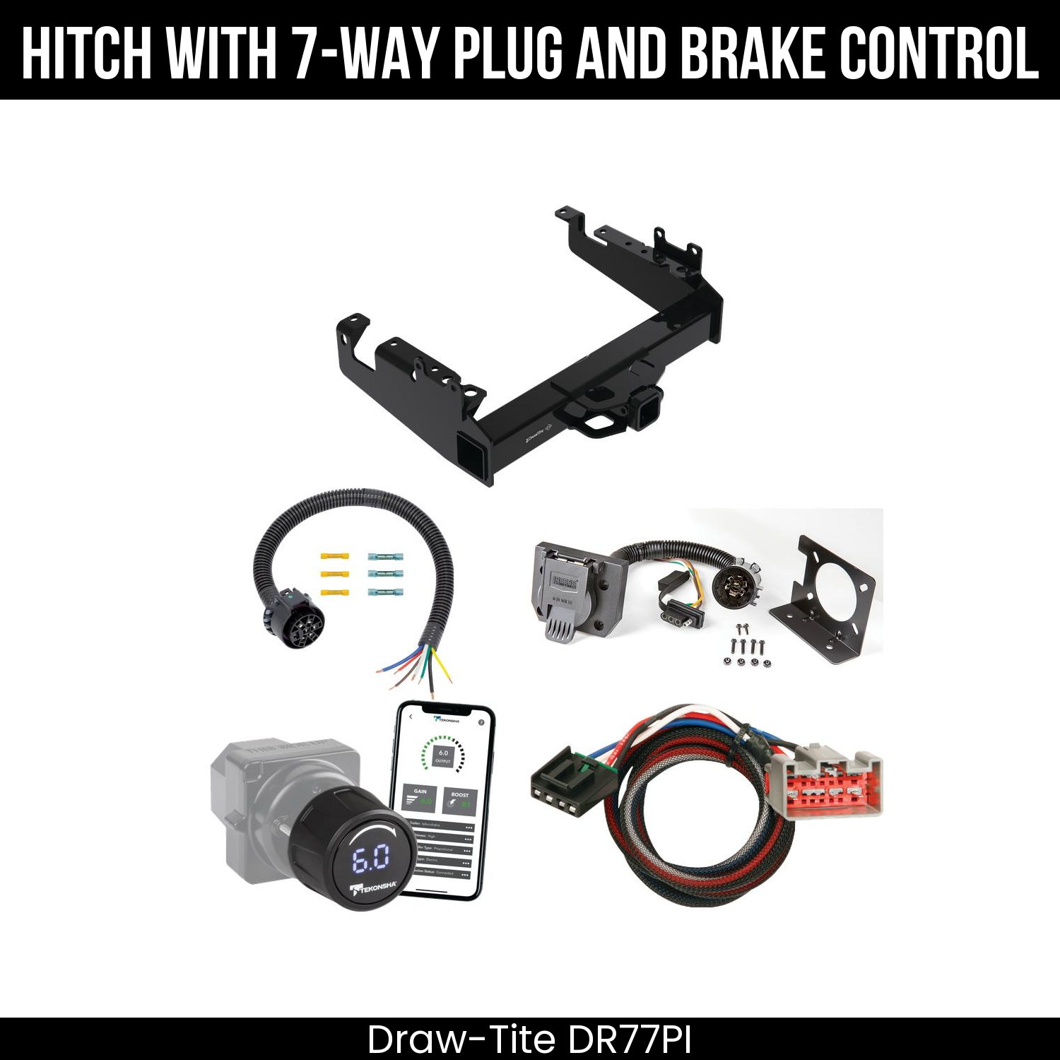 Draw Tite DR77PI Hitch With 7 Way Plug And Brake Control Bundle Featureimg