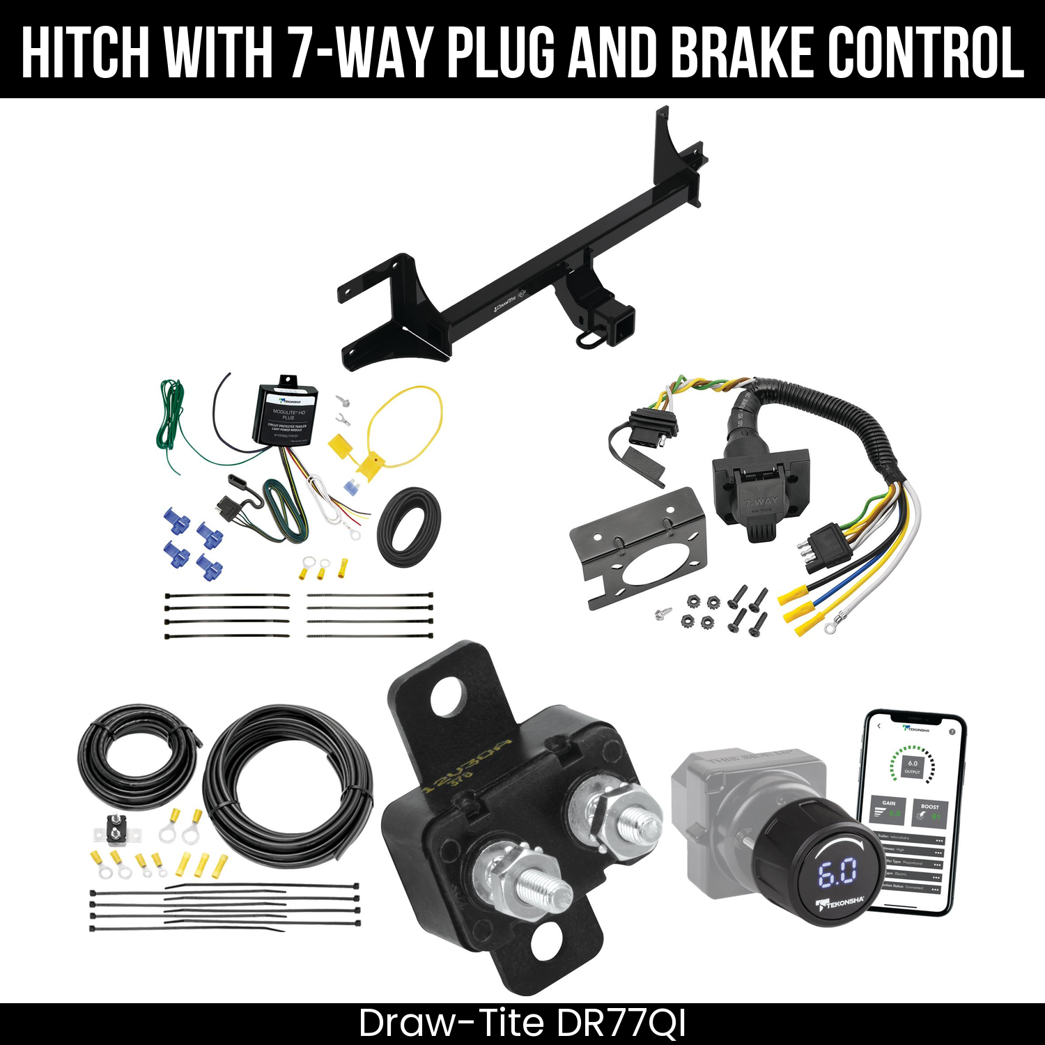 Draw Tite DR77QI Hitch With 7 Way Plug And Brake Control Bundle Featureimg