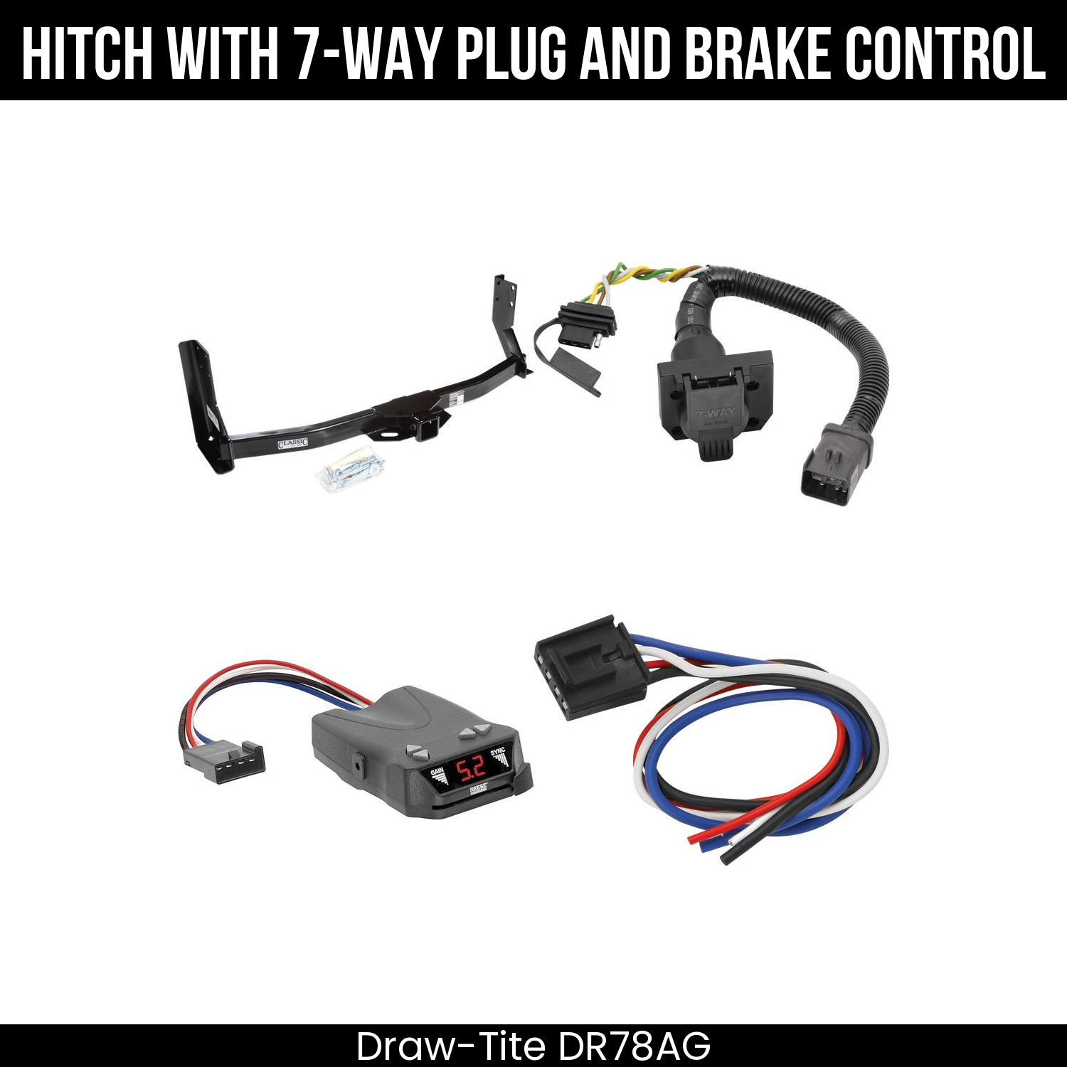 Trailer Hitch , 7-Way , Reese Brakeman IV Brake Control