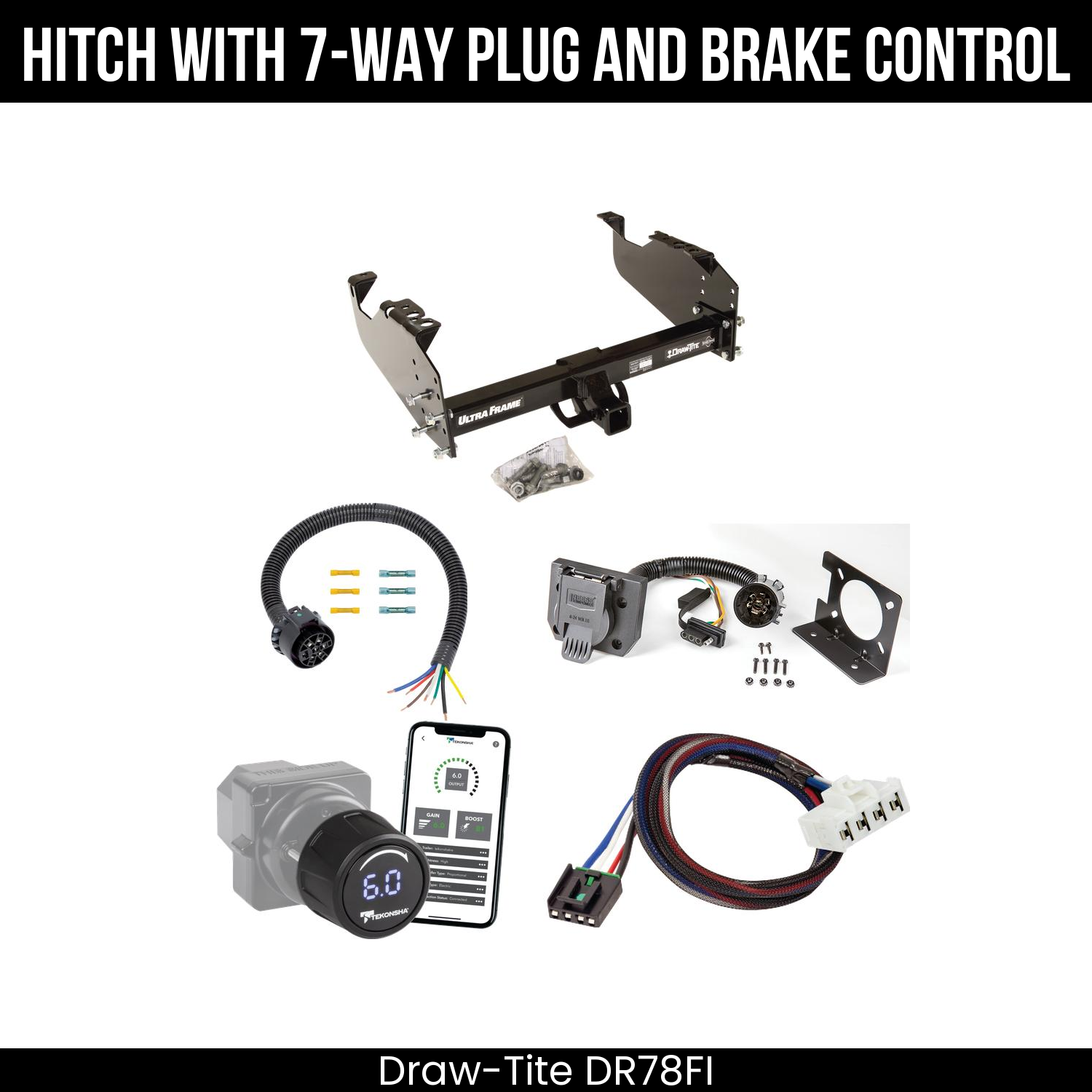 Draw Tite DR78FI Hitch With 7 Way Plug And Brake Control Bundle Featureimg