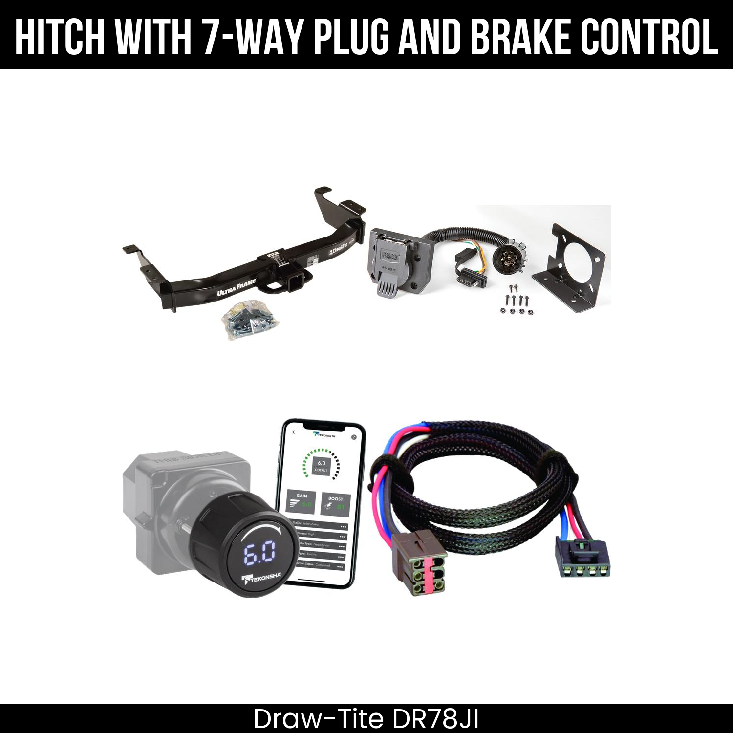 Draw Tite DR78JI Hitch With 7 Way Plug And Brake Control Bundle Featureimg