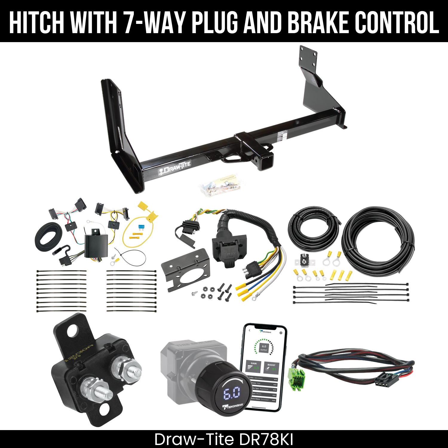 Draw Tite DR78KI Hitch With 7 Way Plug And Brake Control Bundle Featureimg