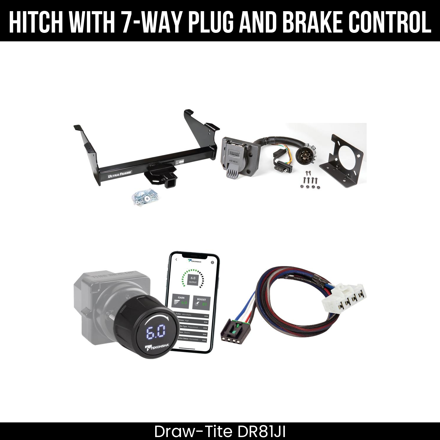 Draw Tite DR81JI Hitch With 7 Way Plug And Brake Control Bundle Featureimg