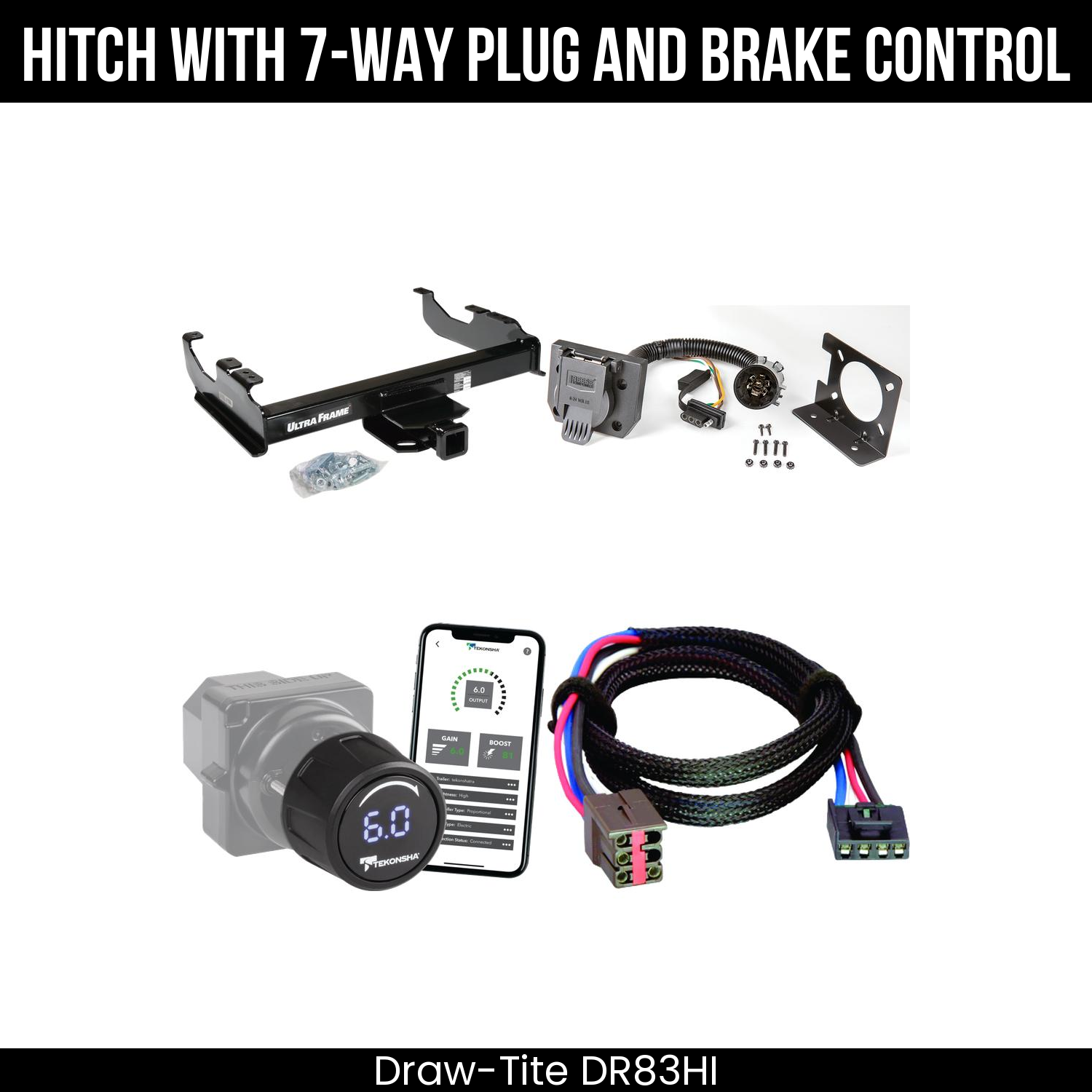 Draw Tite DR83HI Hitch With 7 Way Plug And Brake Control Bundle Featureimg