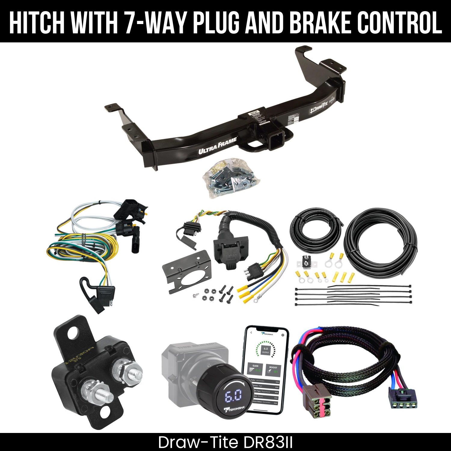 Draw Tite DR83II Hitch With 7 Way Plug And Brake Control Bundle Featureimg