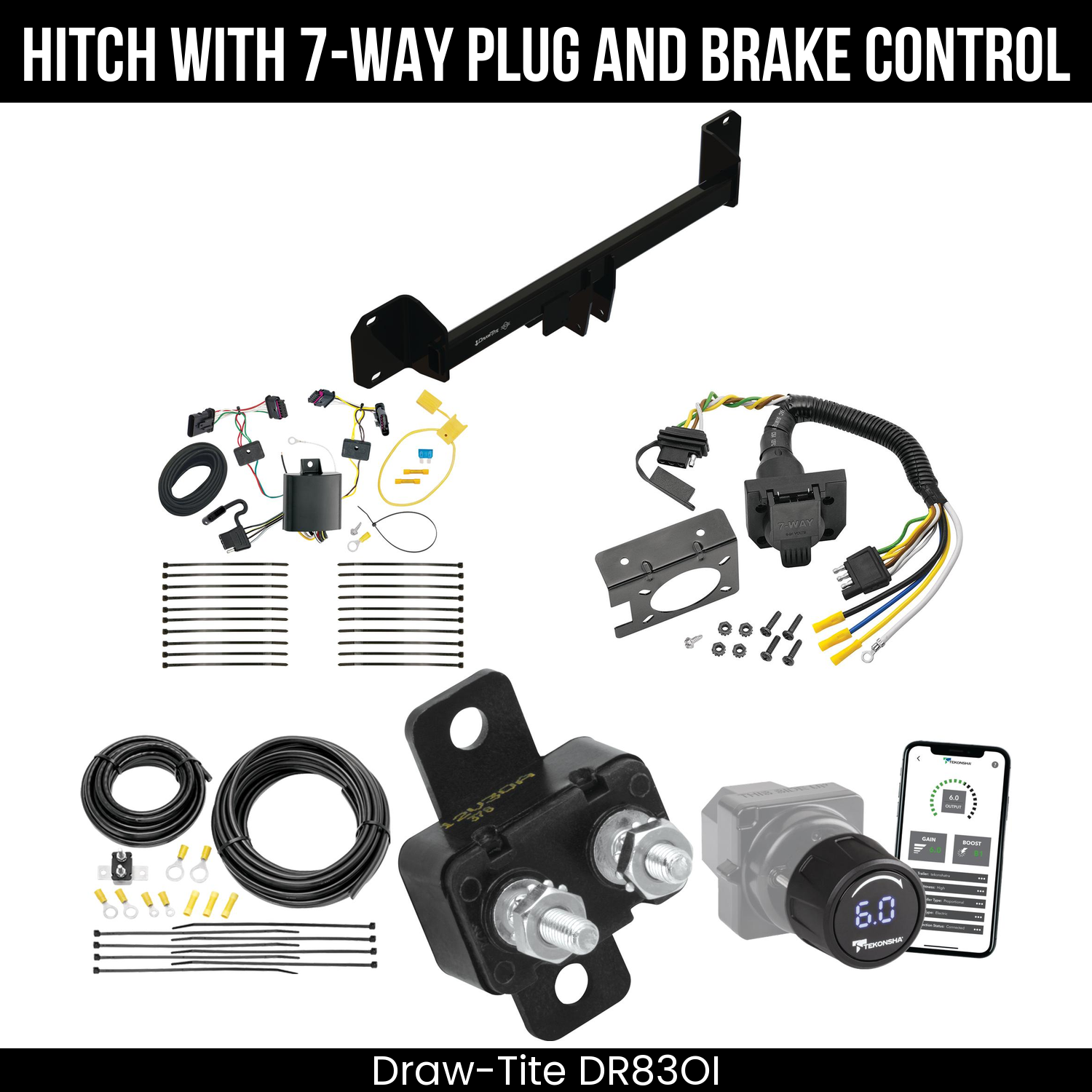 Draw Tite DR83OI Hitch With 7 Way Plug And Brake Control Bundle Featureimg