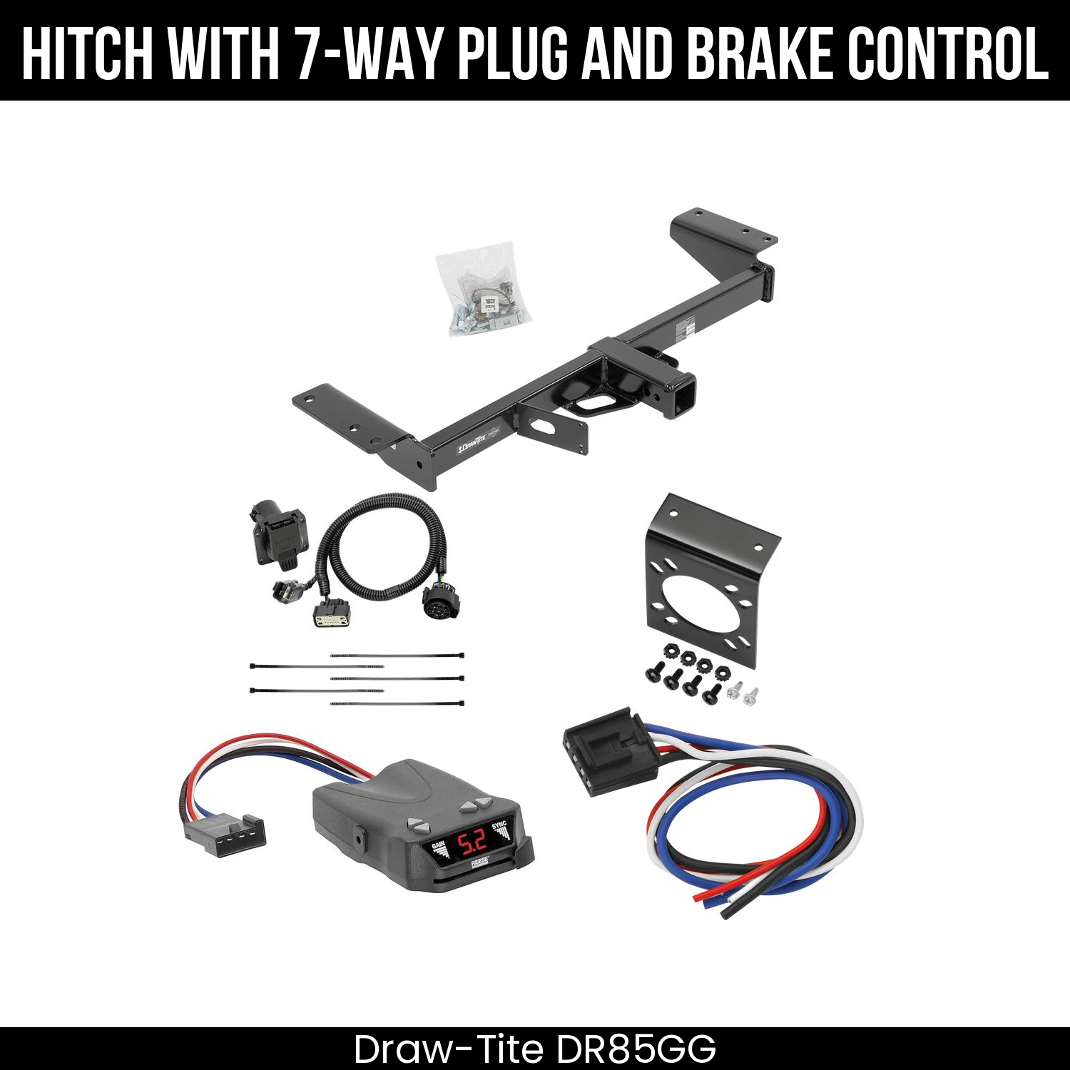Draw Tite DR85GG Hitch With 7 Way Plug And Brake Control Bundle Featureimg