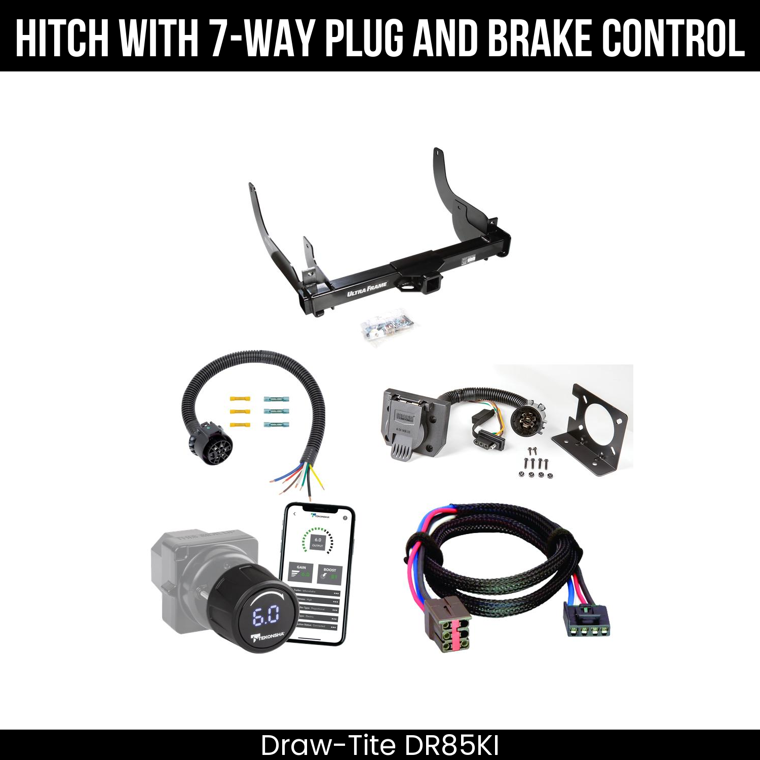 Draw Tite DR85KI Hitch With 7 Way Plug And Brake Control Bundle Featureimg